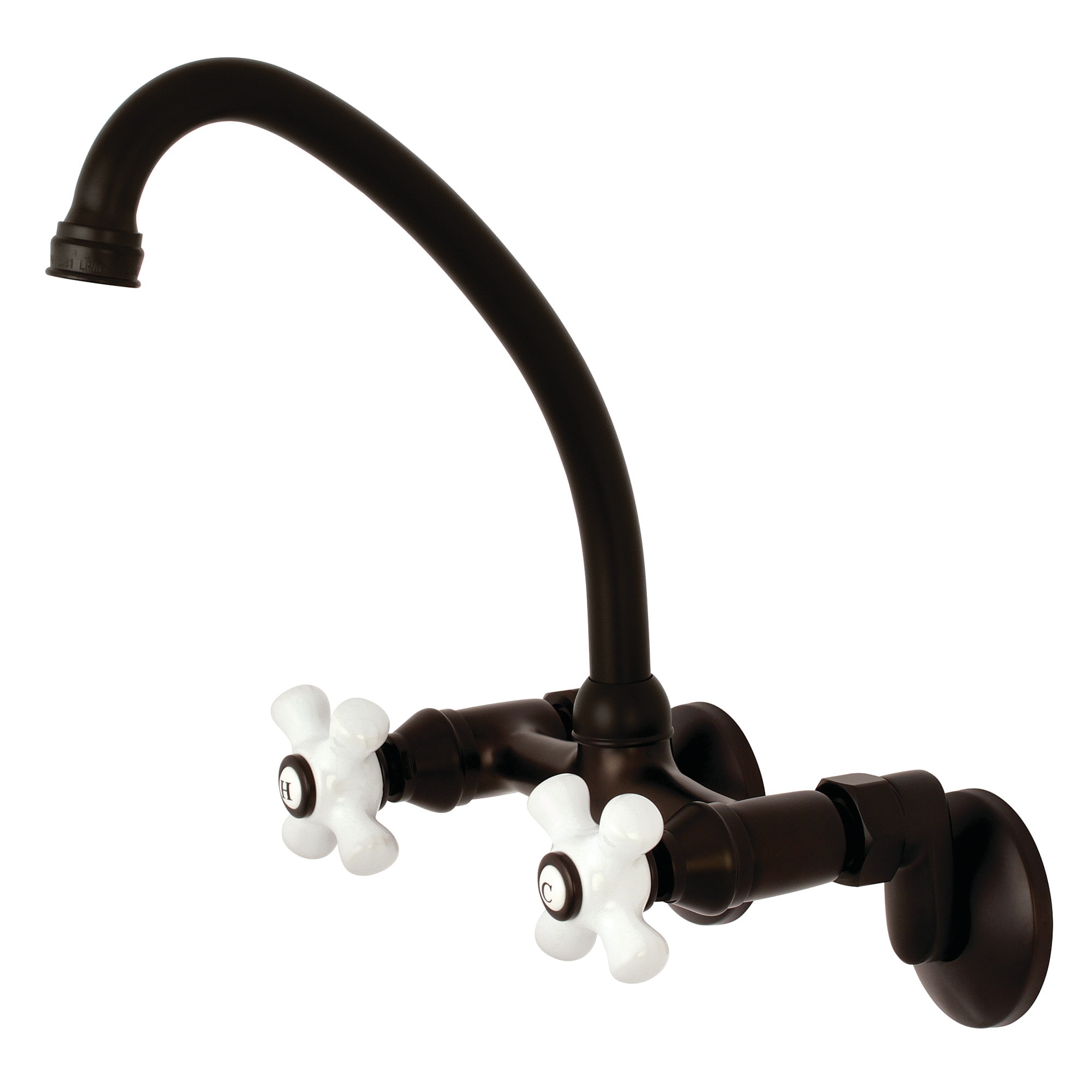 Kingston Brass WLKS614ORB Kingston Oil Rubbed Bronze Double Handle Wall-mount Kitchen Faucet