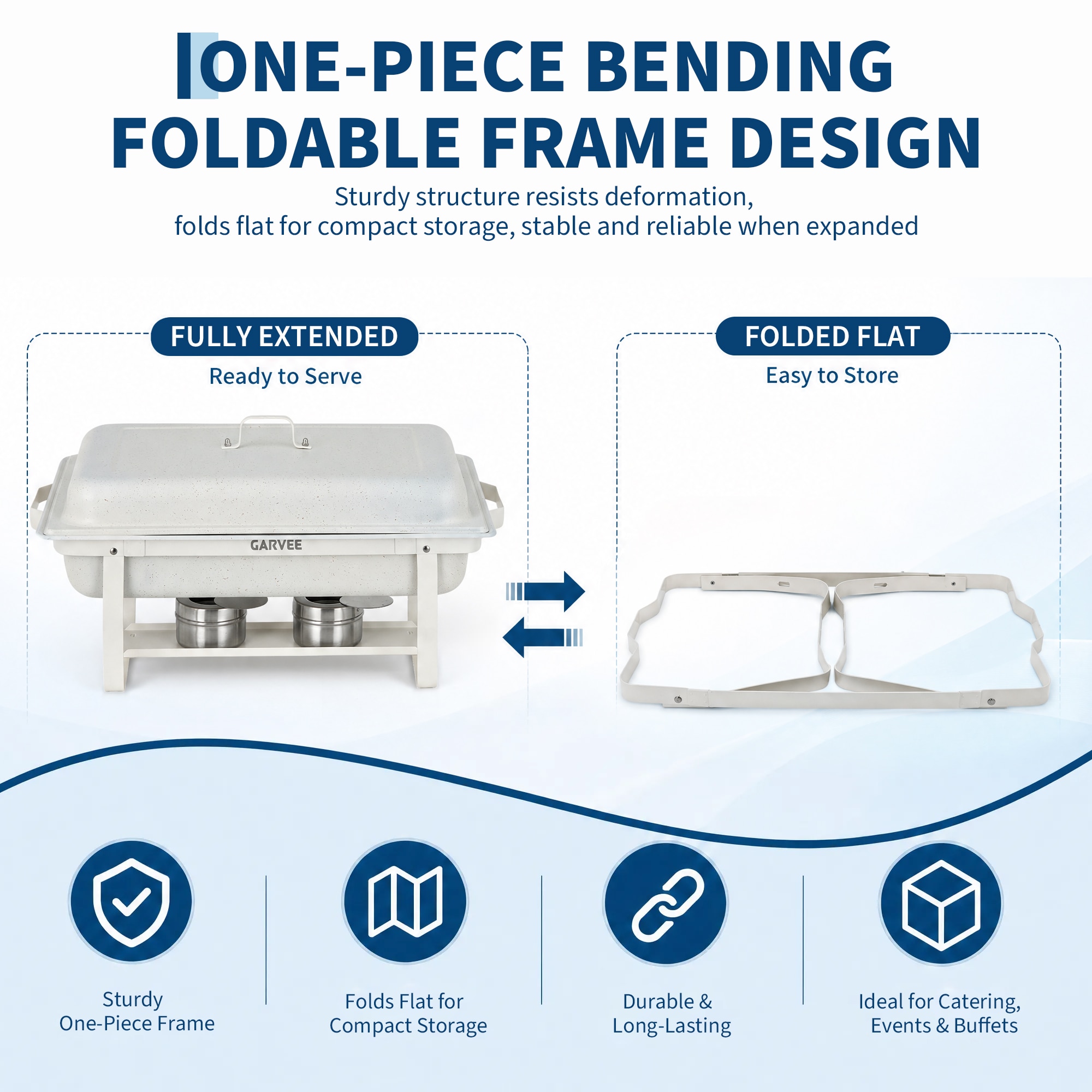 Aoile High-grade Stainless Steel Rectangular Chafing Dish Buffet Set ...