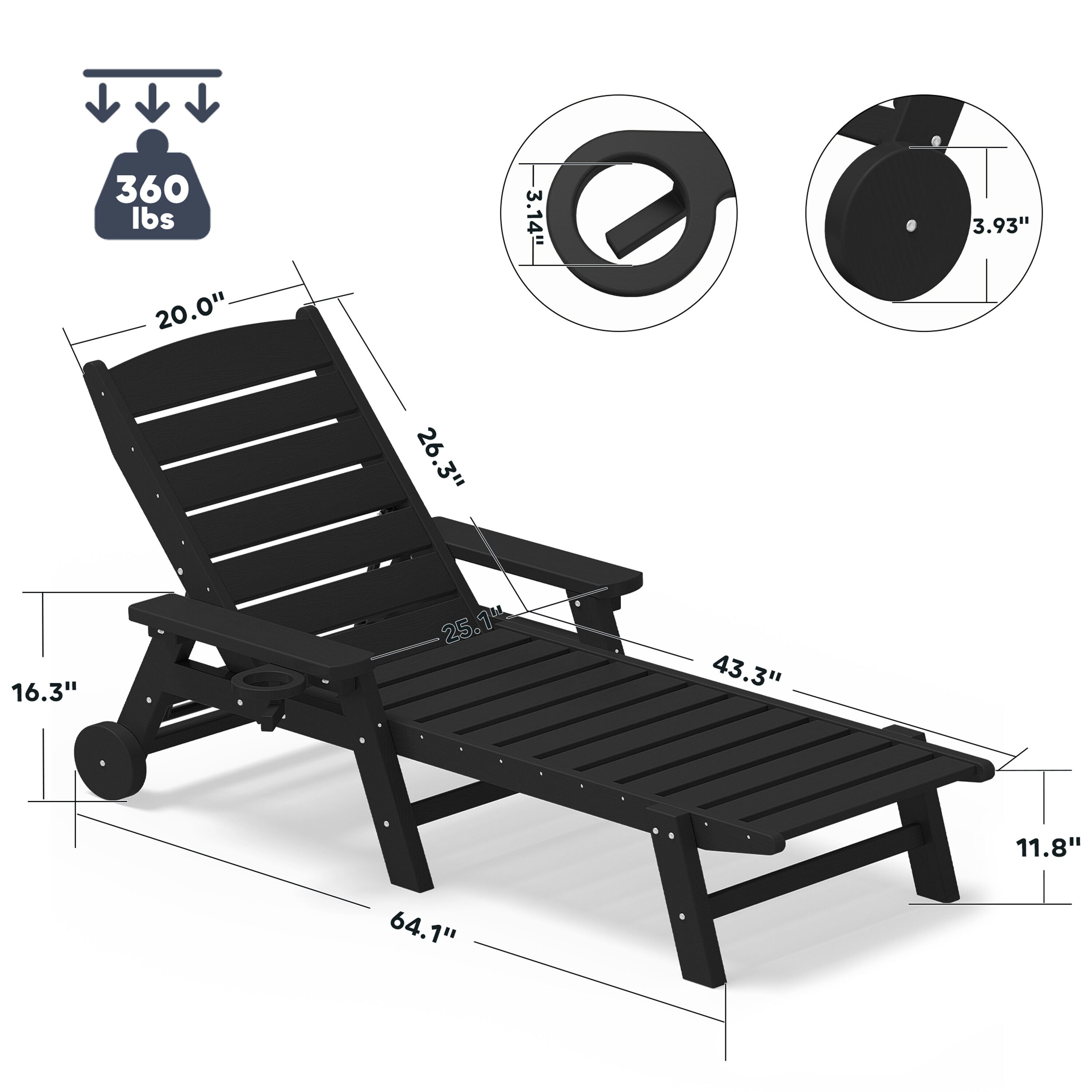 Photo inspiration: Visual Reference: Jearey Patio Plastic Lounge Chair With Adjustable Back Navy Hdpe