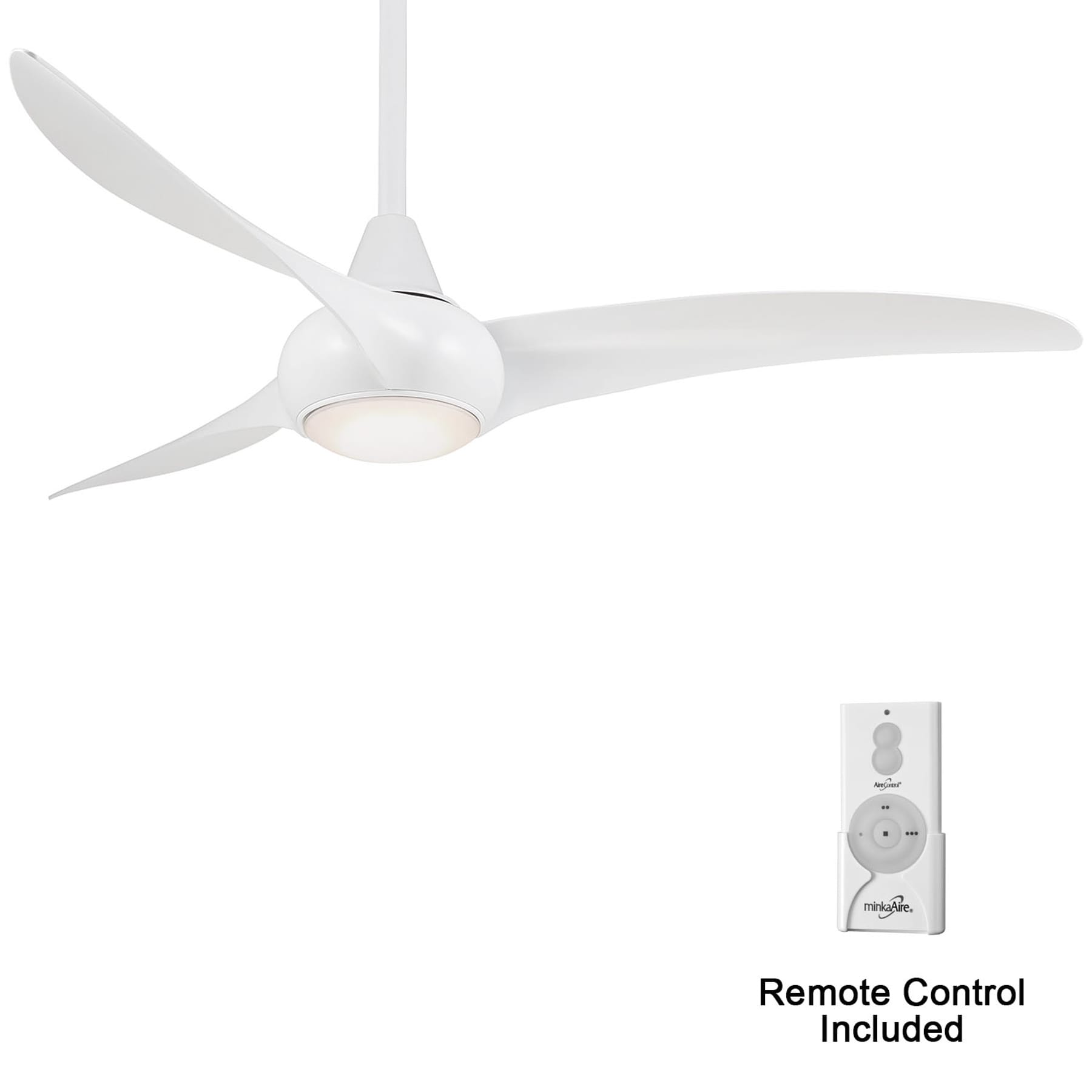 Minka Aire Light Wave 52-in White LED Indoor Propeller Ceiling Fan with Light  Remote (3-Blade) in the Ceiling Fans department at