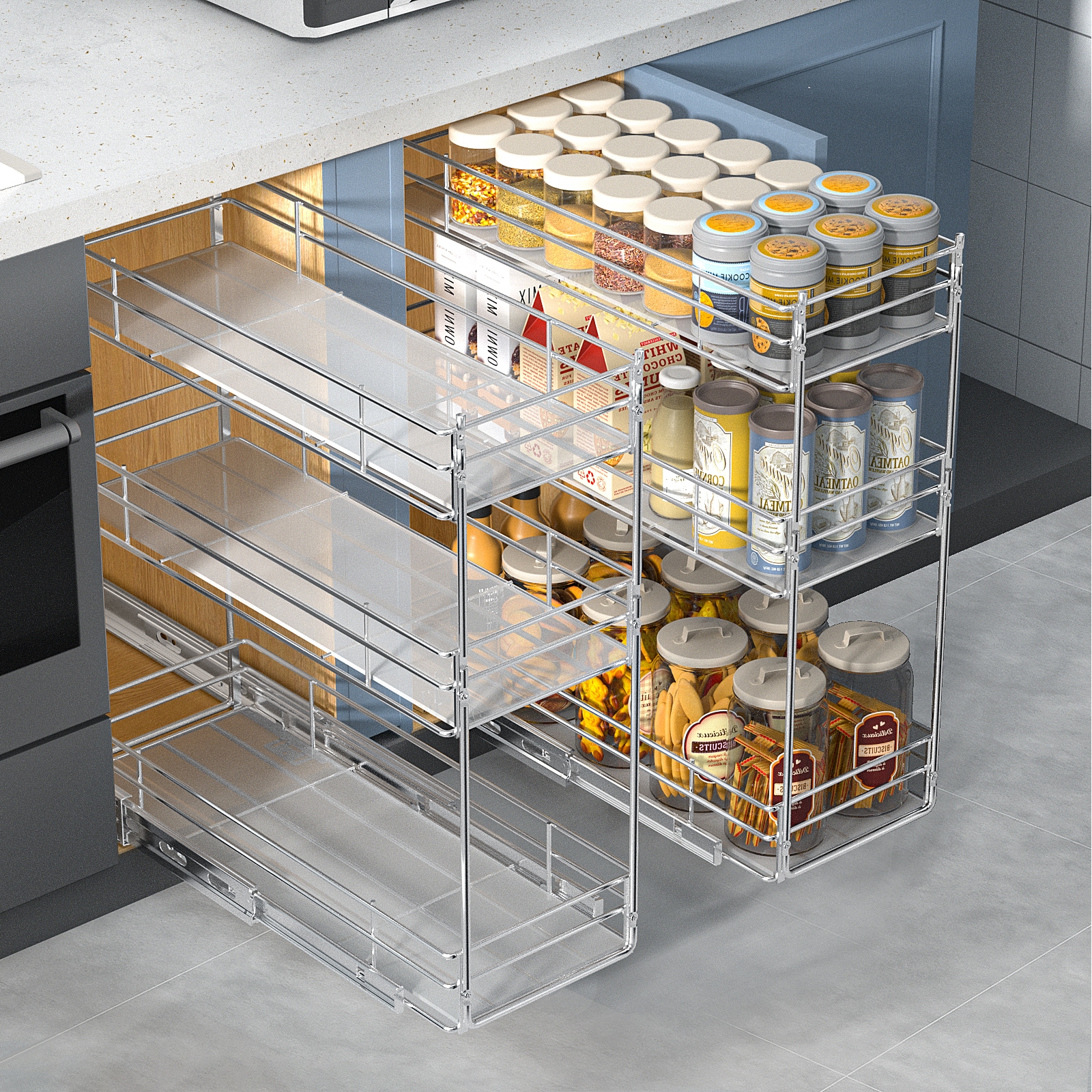 LOVMOR 3TIER-SPICESHUXIAN-7 Pull-Out-Cabinet-Baskets - View #7