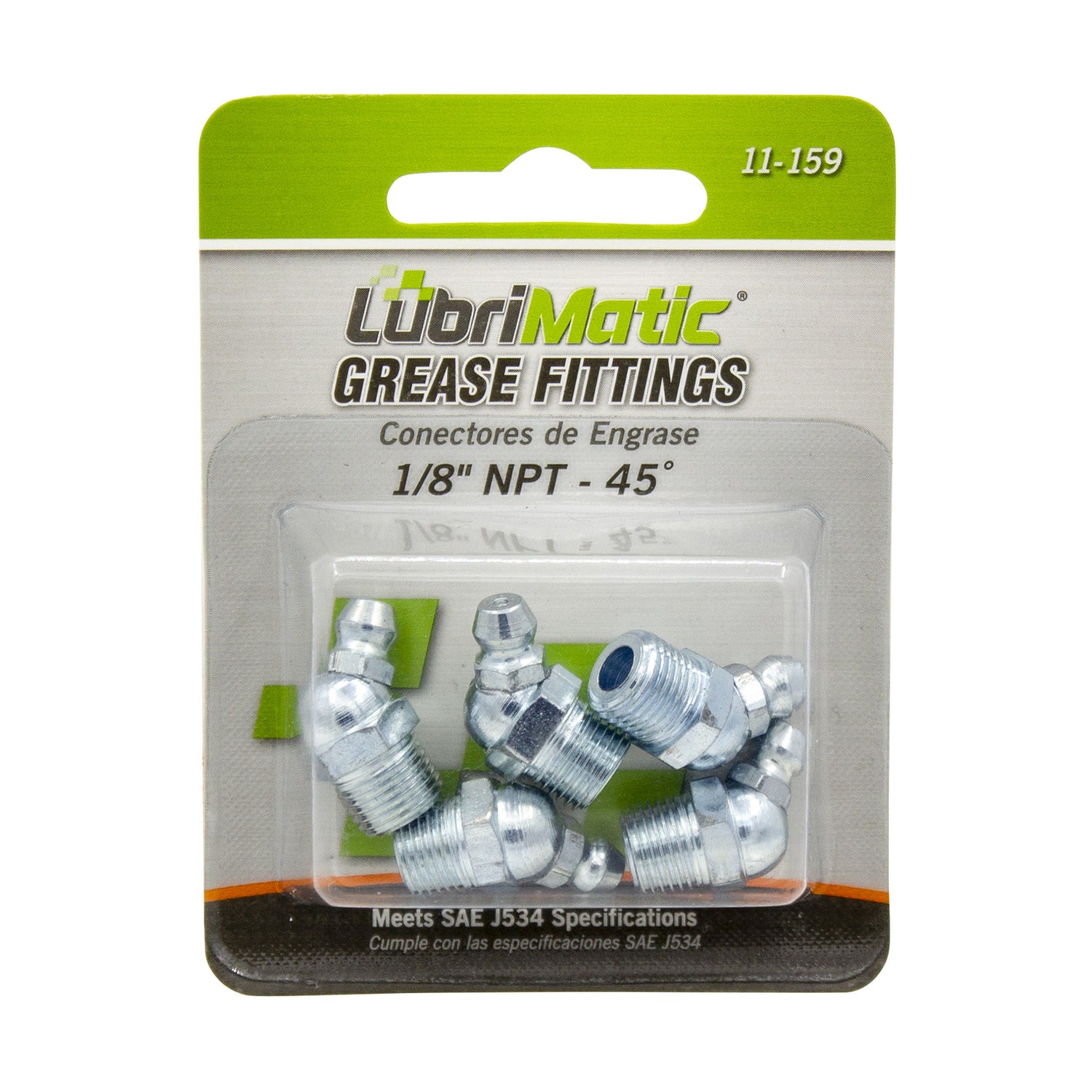 LUBRIMATIC  45 degree Grease Fitting 1/8 in NPT Silver 1 pk LUBR11159