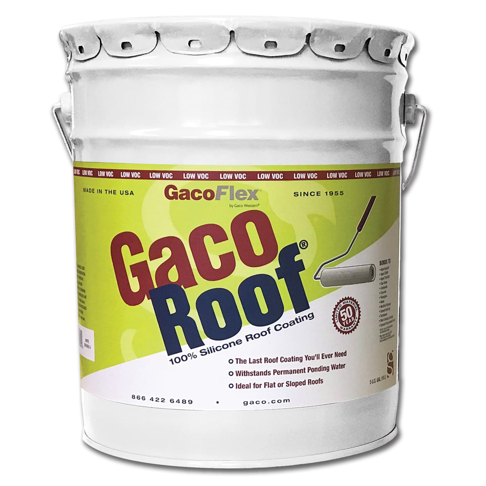 Gaco 5-Gallon White Silicone Reflective Roof Coating (50-year Limited ...