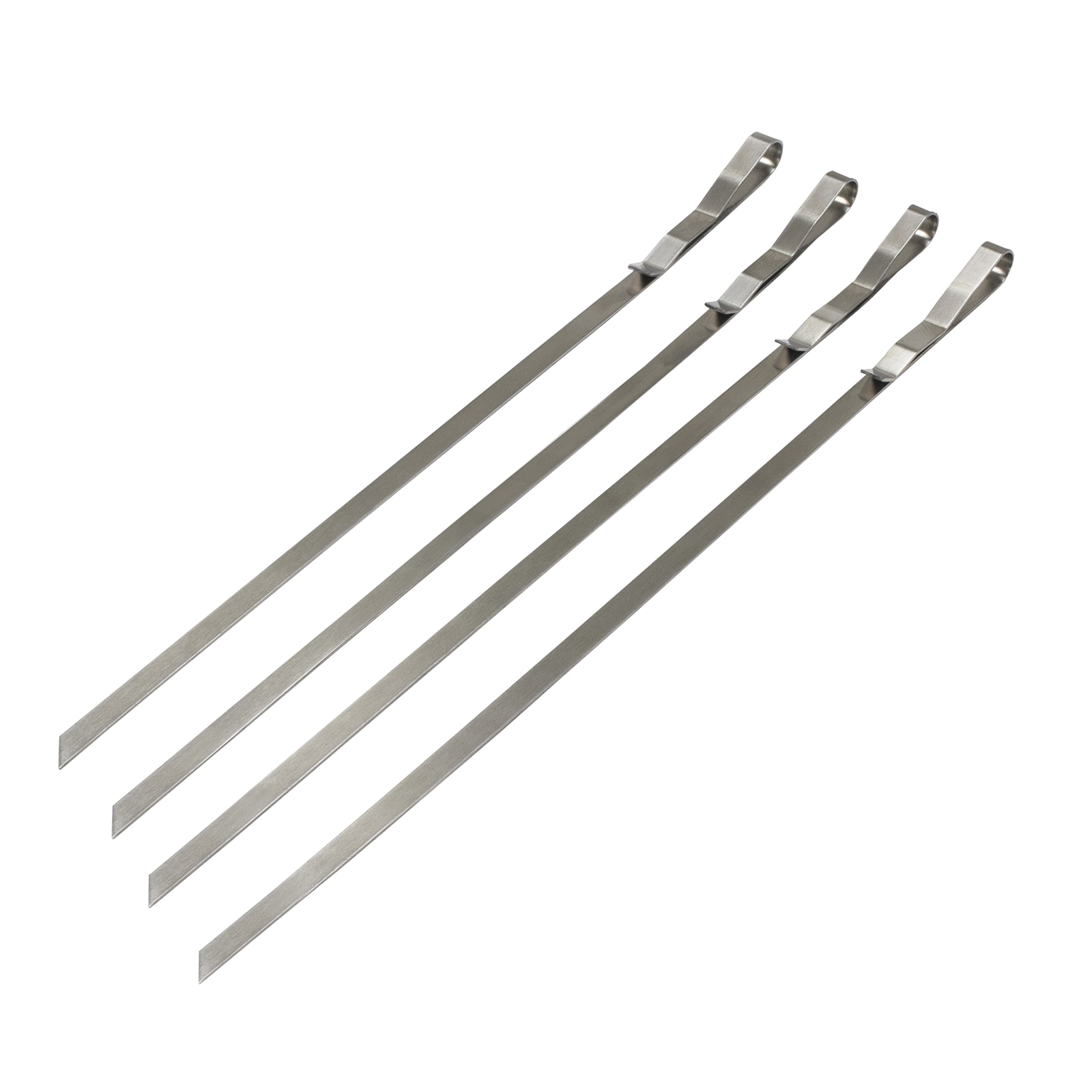 Stainless Steel Flat Skewers, Set of 4, Silver