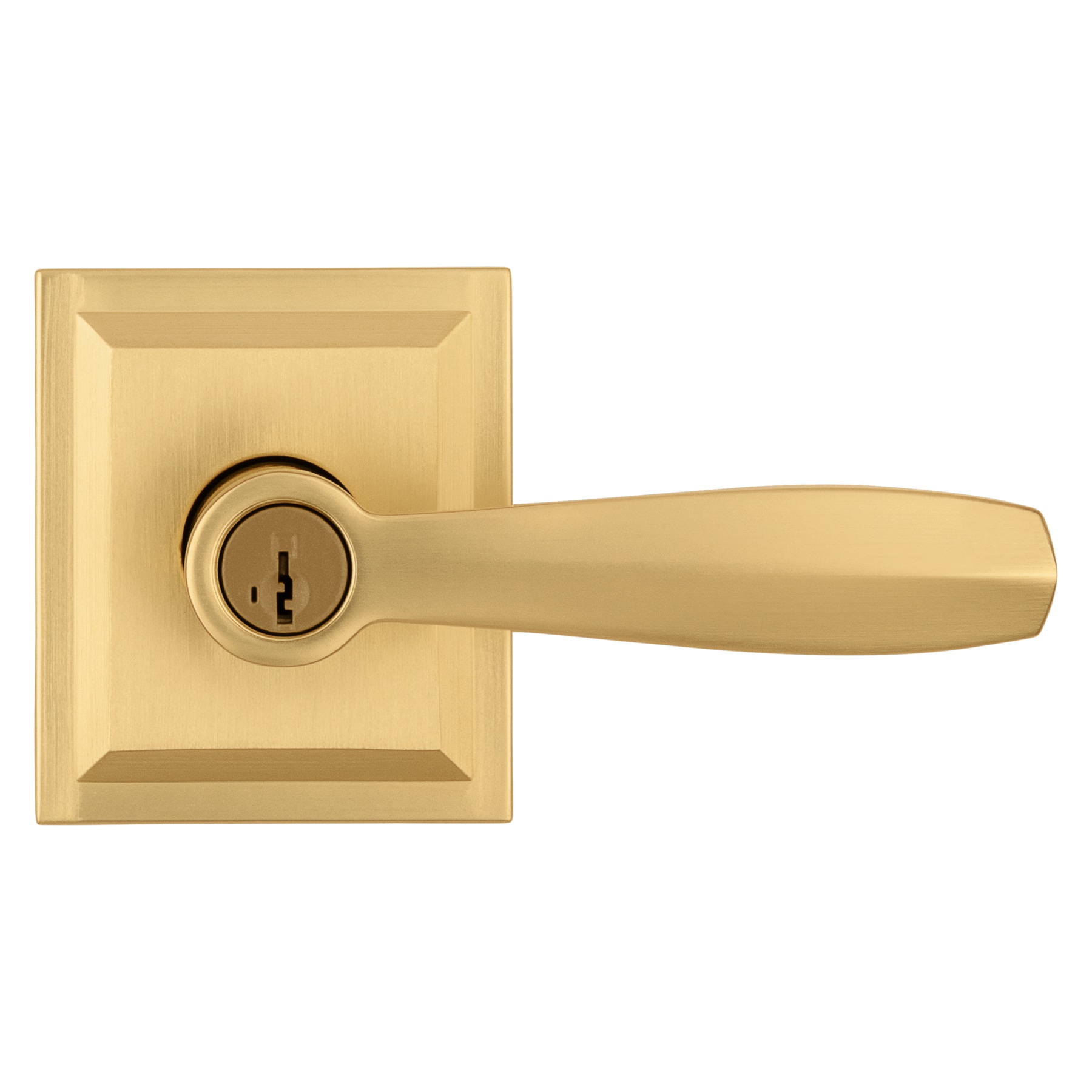 ModernGlow Gold Brass Door Lever Handle High Quality, Round Rose Handle in