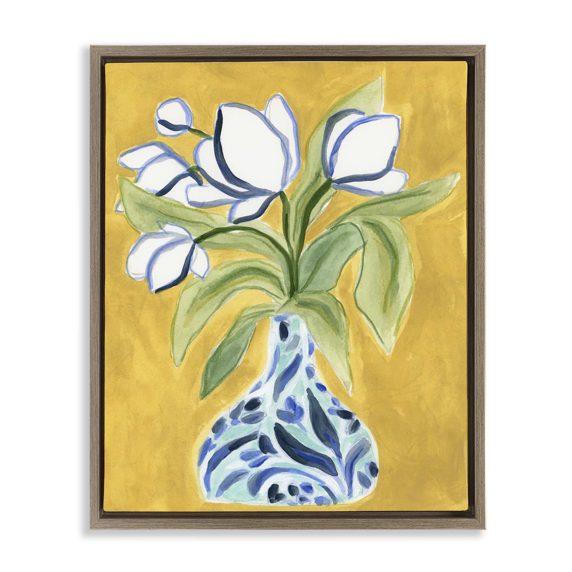 Stupell Industries BS-390-FFE-16X20 Bright Tulips in Vase Floating Frame design by June Erica Vess