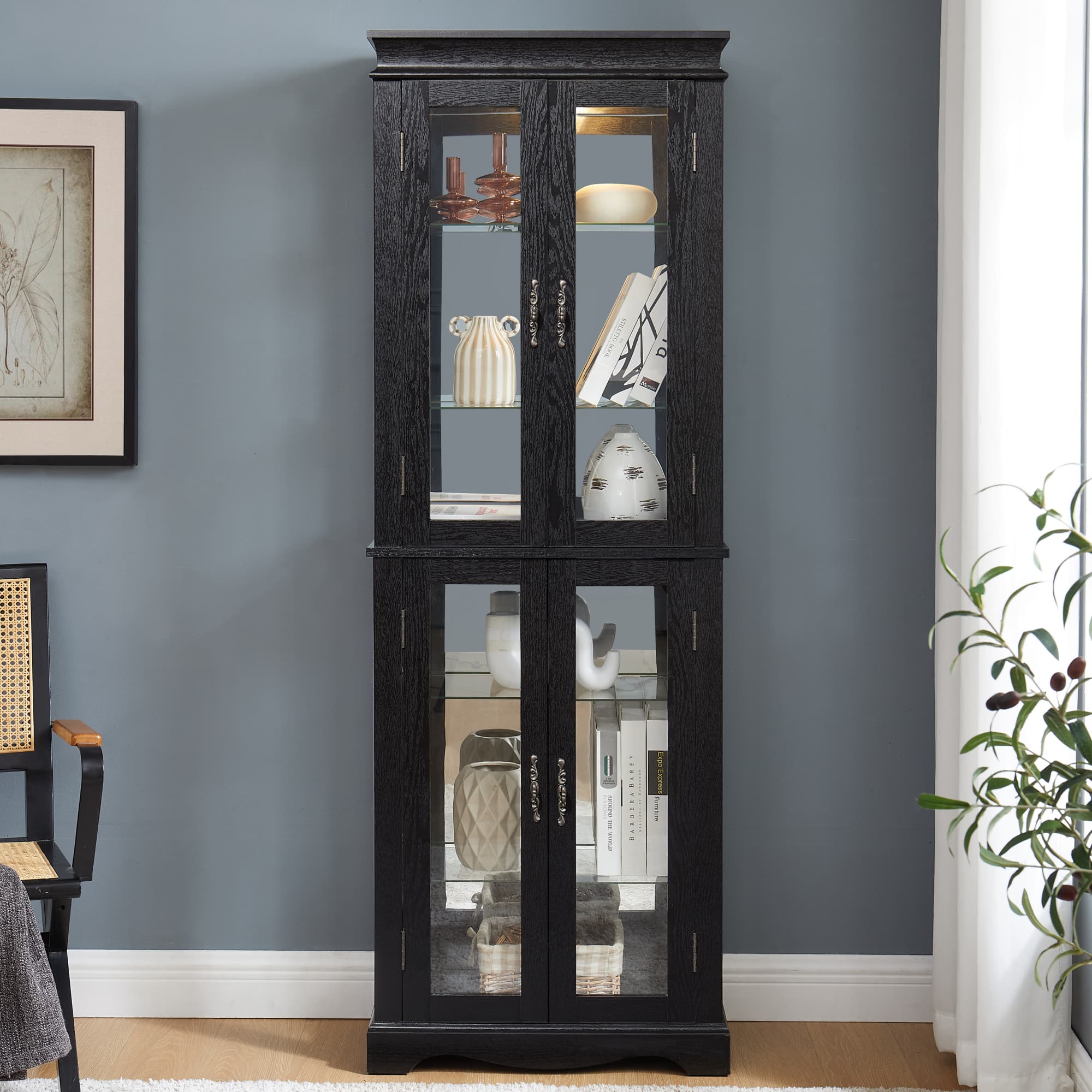 Runesay black 5 -Compartment Kids bookcase ( 30.5-in W x 78.75-in H x 14.55-in D ) #CB-3