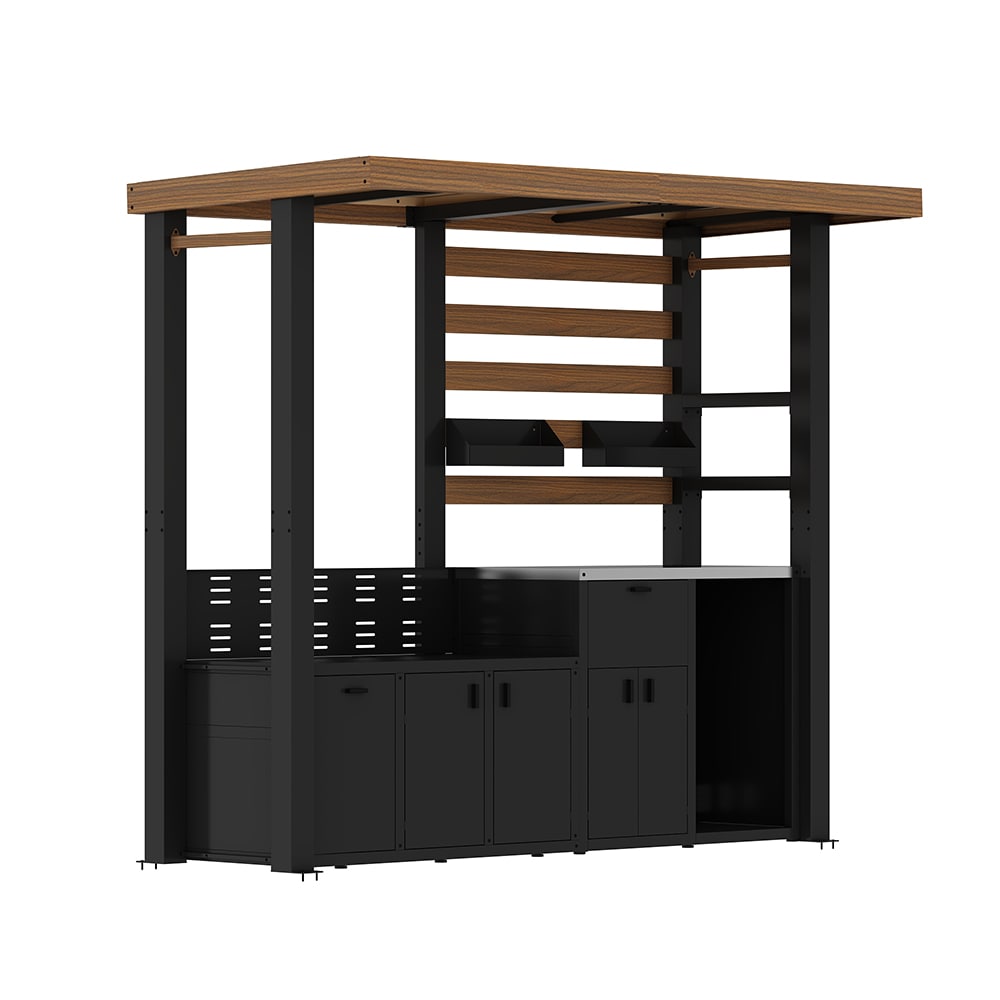 Homsee V-KF510014-01-ABCDE Modular Outdoor Kitchens 103-Inch Professional Island System with Integrated Grill