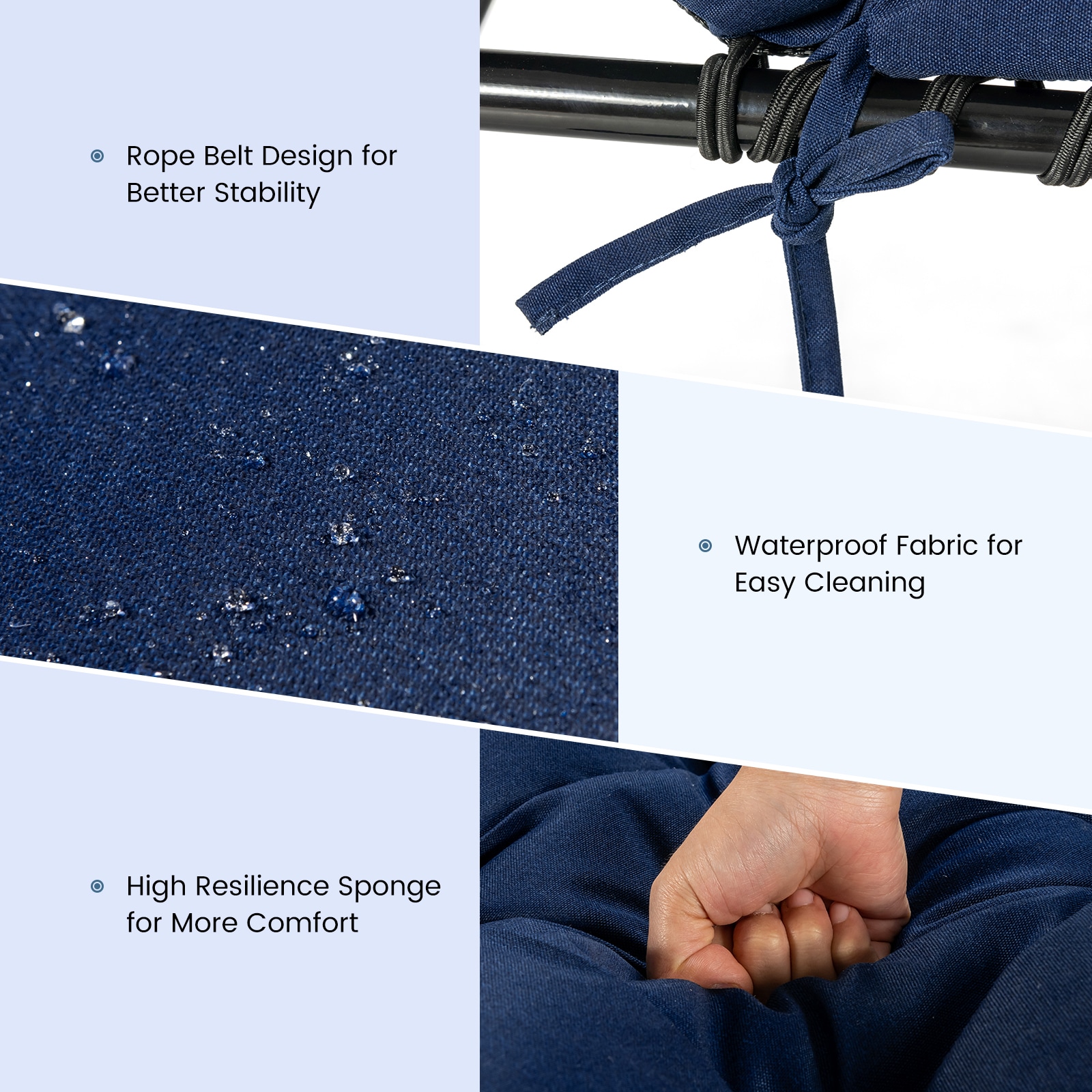 WELLFOR ZBECS03BL Patio-Furniture-Cushions - View #6
