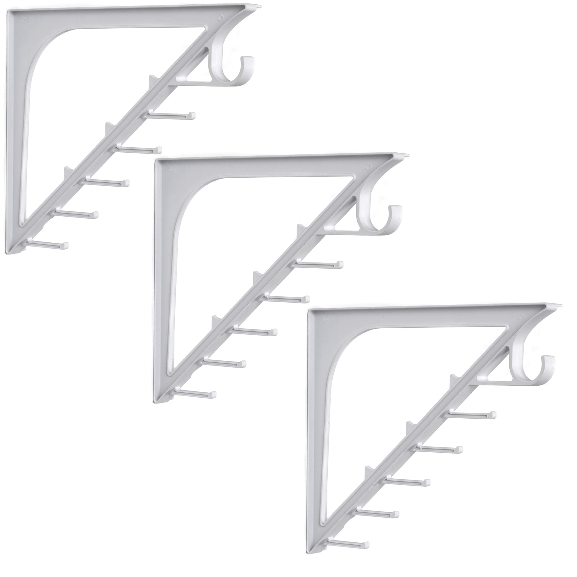 Delta Cycle & Home CB2000WH-3 3-Pack White Wood Closet Bracket