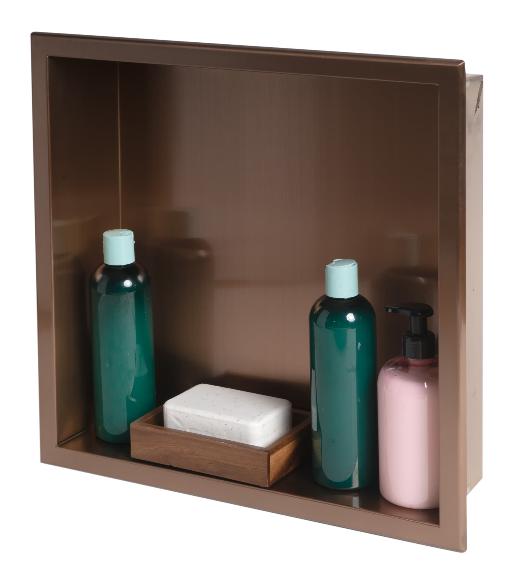 ALFI ABNP1616-BC Shower Niche Brushed Copper Stainless steel Wall mount Bathroom Shelf ( 16-in x 16-in x 4-in )