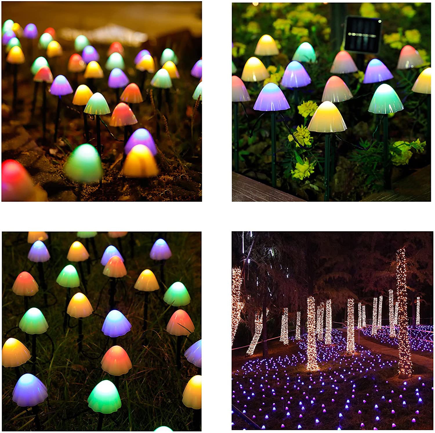 3W LED Low Voltage Mushroom Path Light Set of 4 (301BLK-LED
