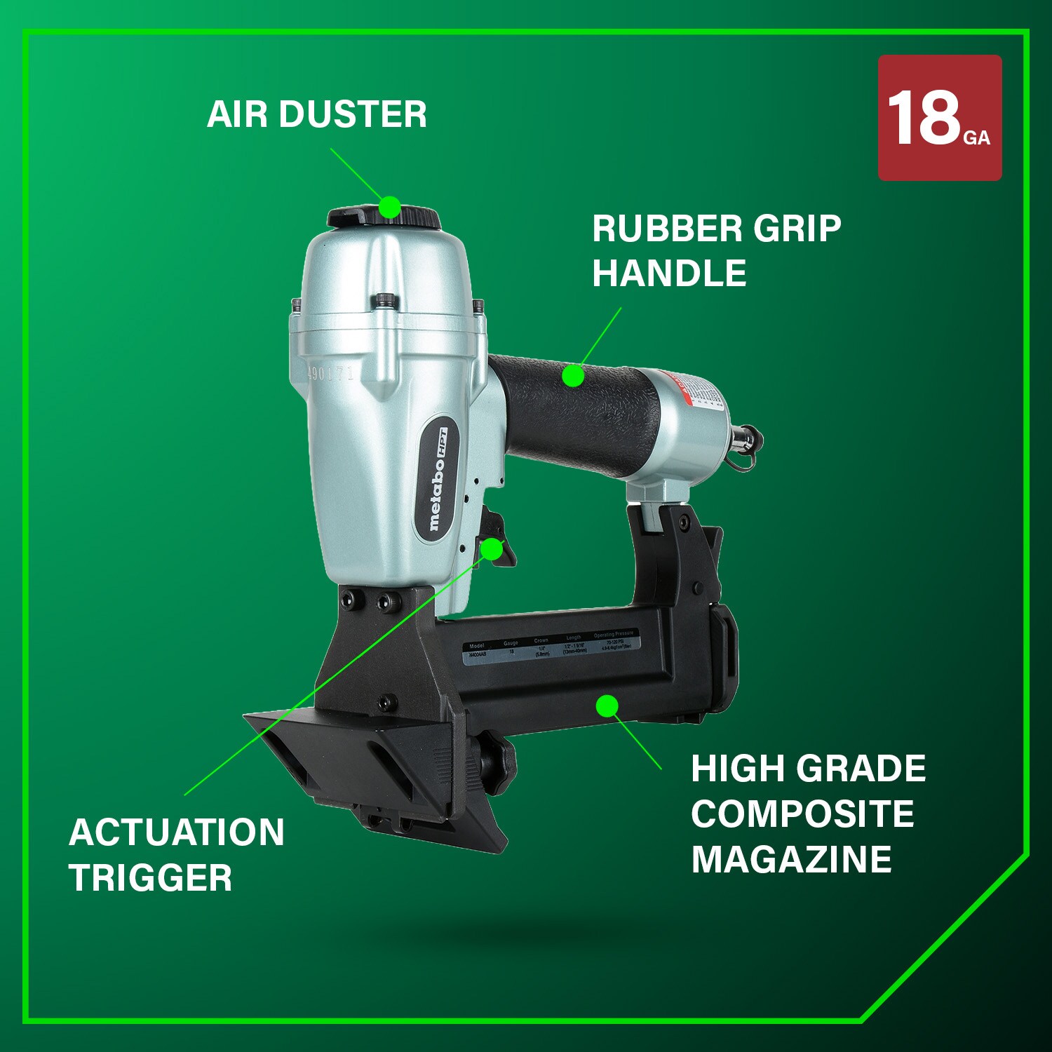 Metabo HPT N4004ABM Pneumatic-Staplers - View #4