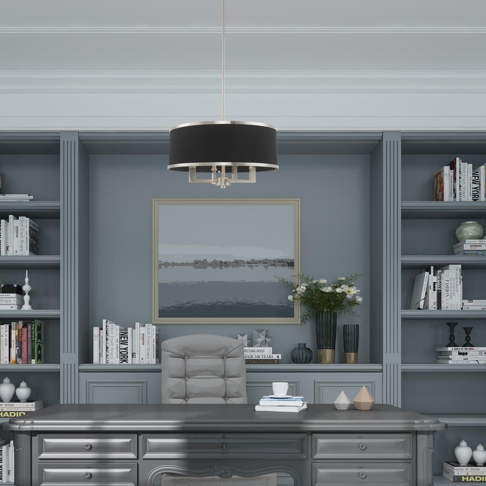 Brushed Nickel 4-Light Indoor/Outdoor Drum Chandelier