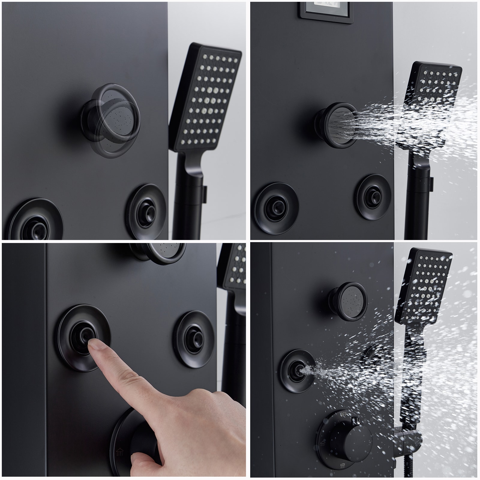 BYH SS-5001-MB Showerhead-Bar-Panels - View #4