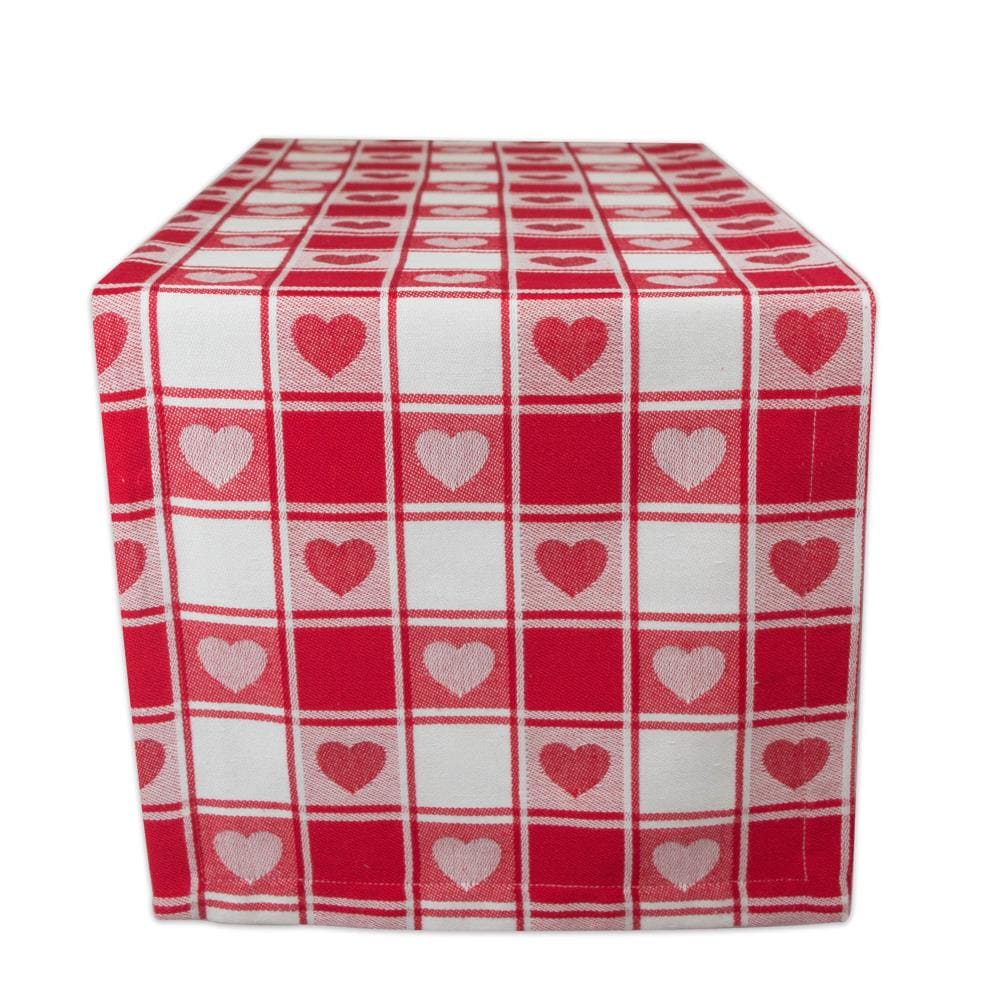 DII CAMZ36337 Checkered Heart Table runner