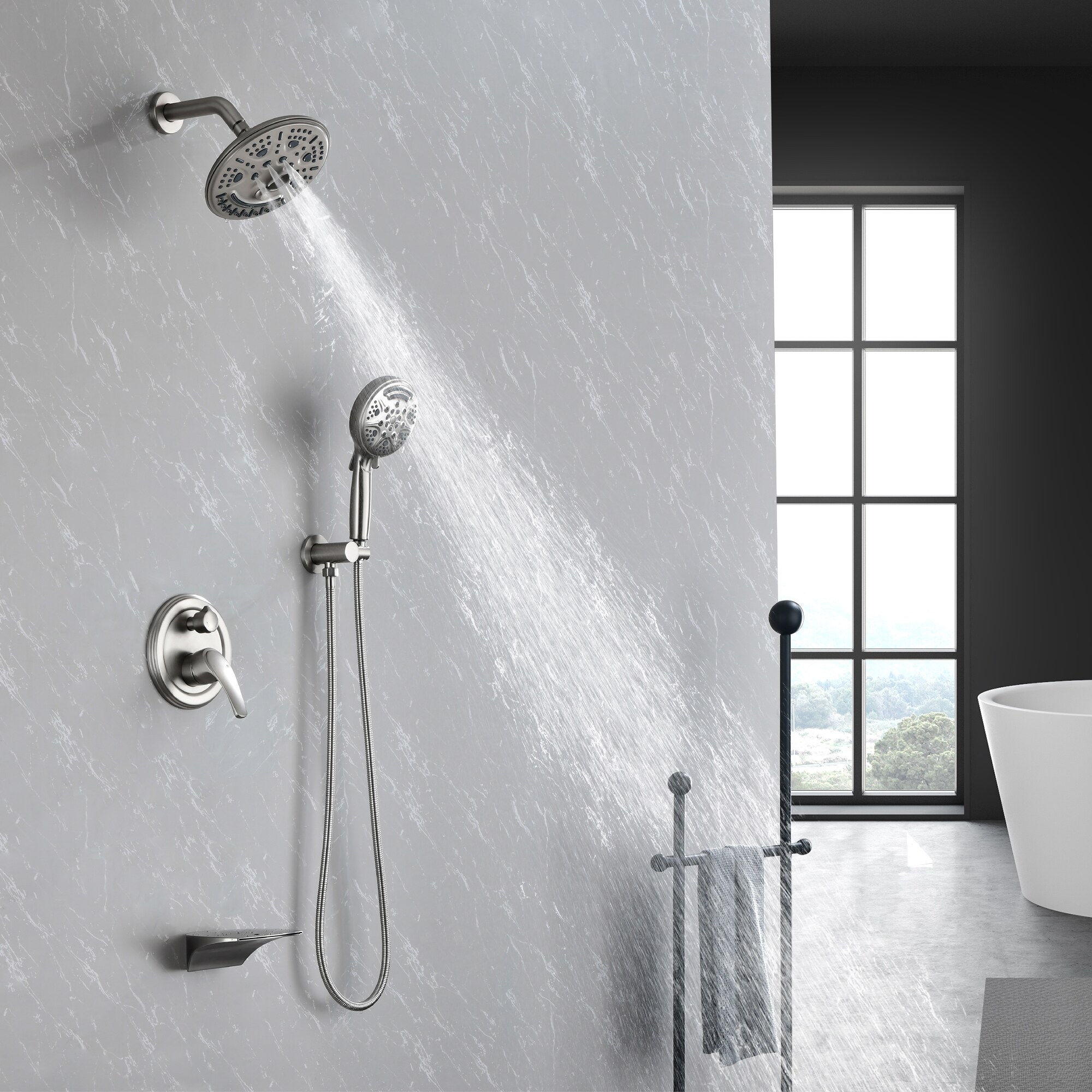 WELLFOR SPA-18020B Showerhead-Bar-Panels - View #2