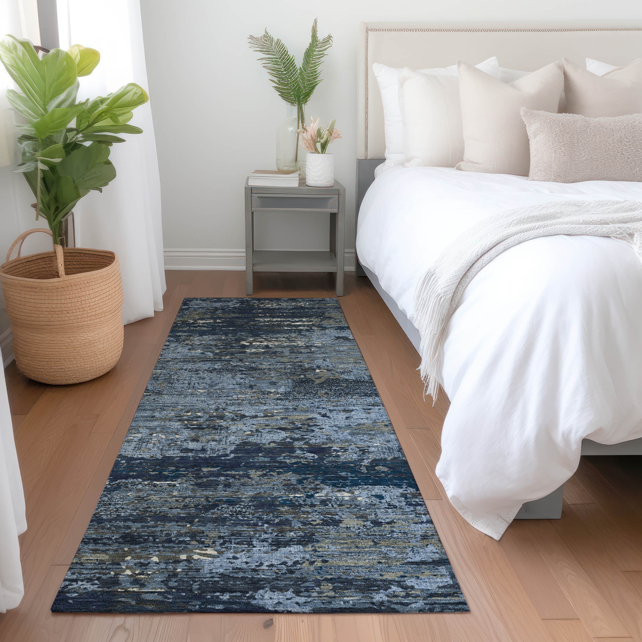Addison Rugs ACN1394BU2X8 Chantille ACN1394BU 2 x 7 (ft) Polyester Blue Rectangular Indoor/Outdoor Geometric Machine washable Runner rug