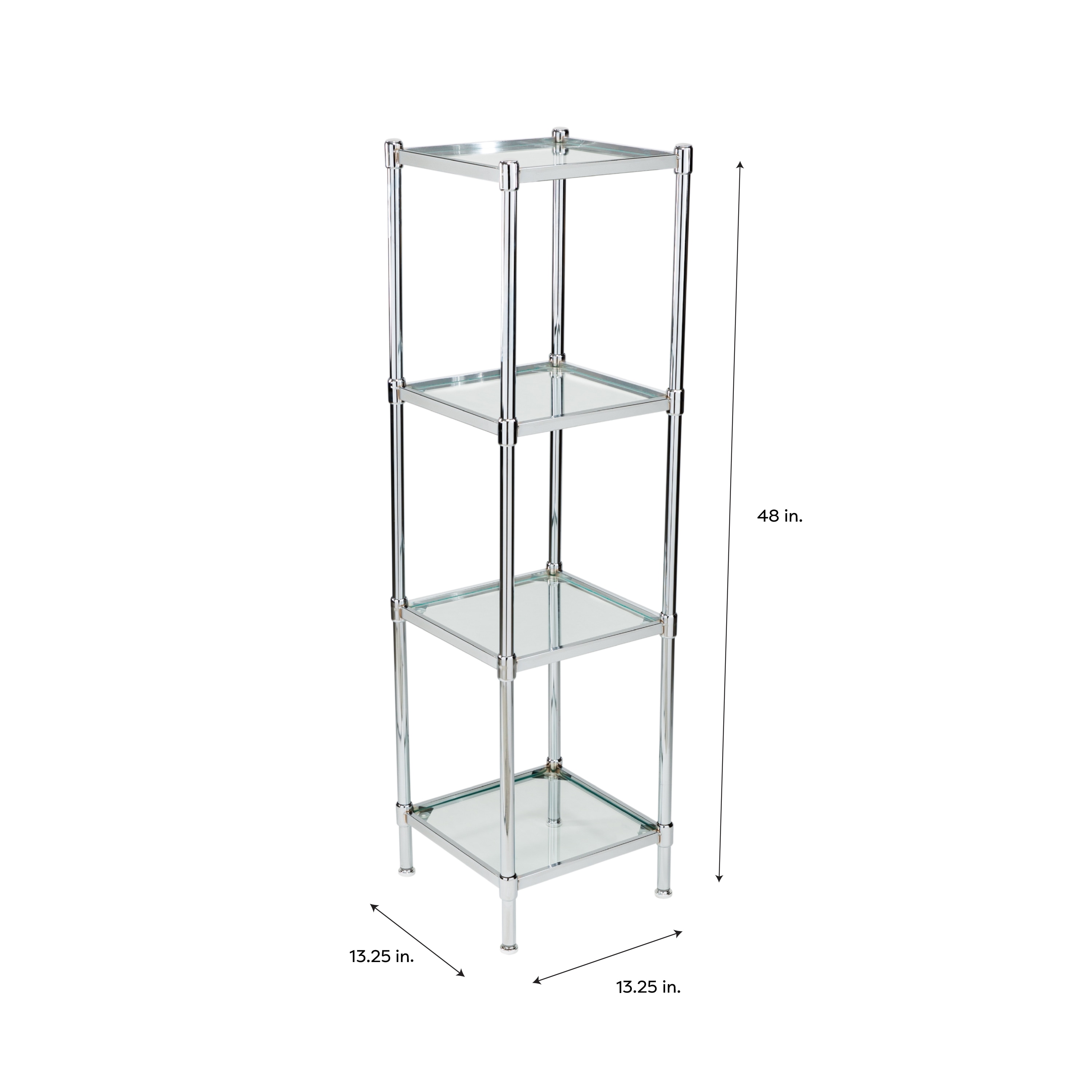 Organize It All Chrome 1-Tier Glass Wall Mount Bathroom Shelf (22.25-in x  4.5-in x 4.75-in) in the Bathroom Shelves department at