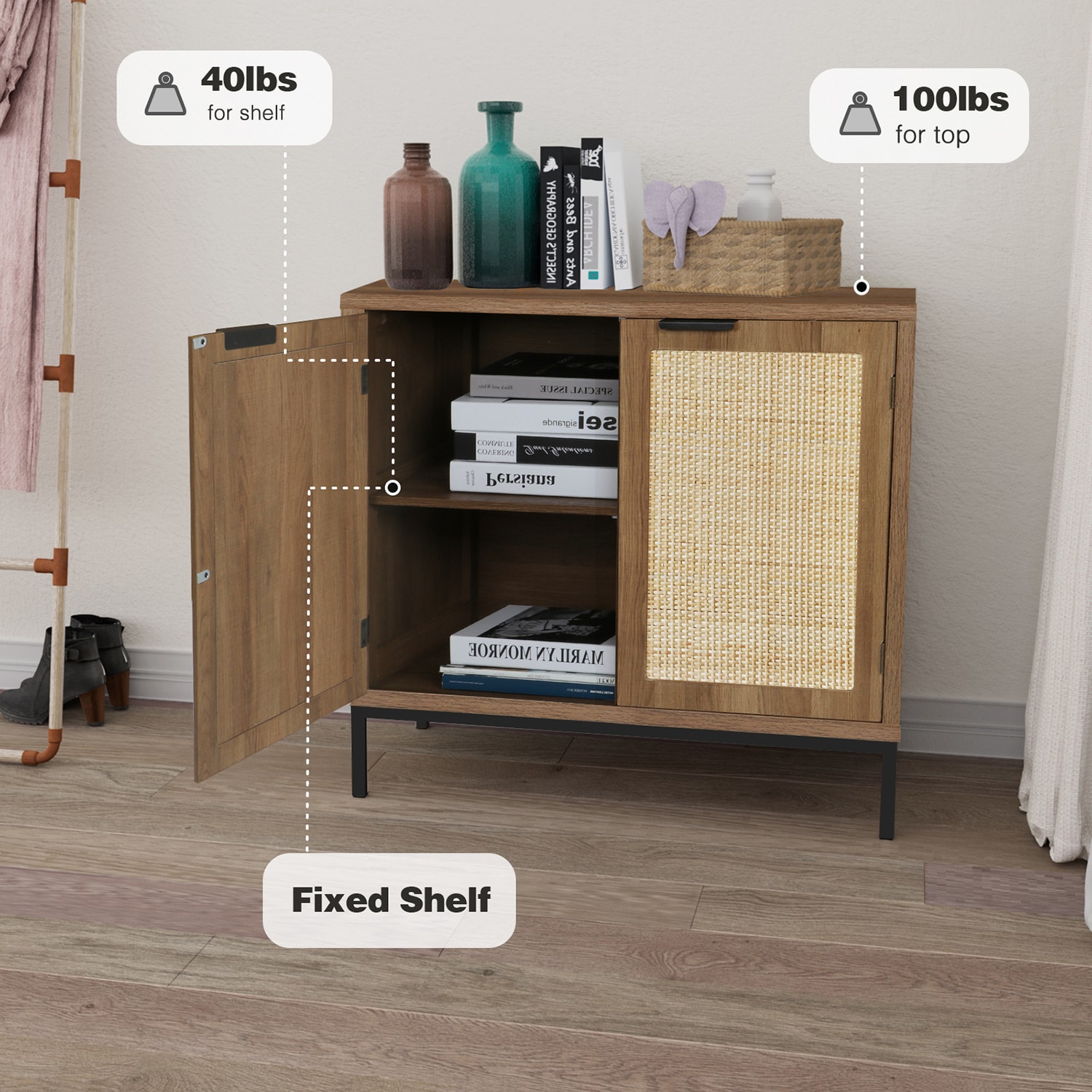 Delarpo Contemporary/Modern Oak Wood Sideboard H0045 at Lowes.com