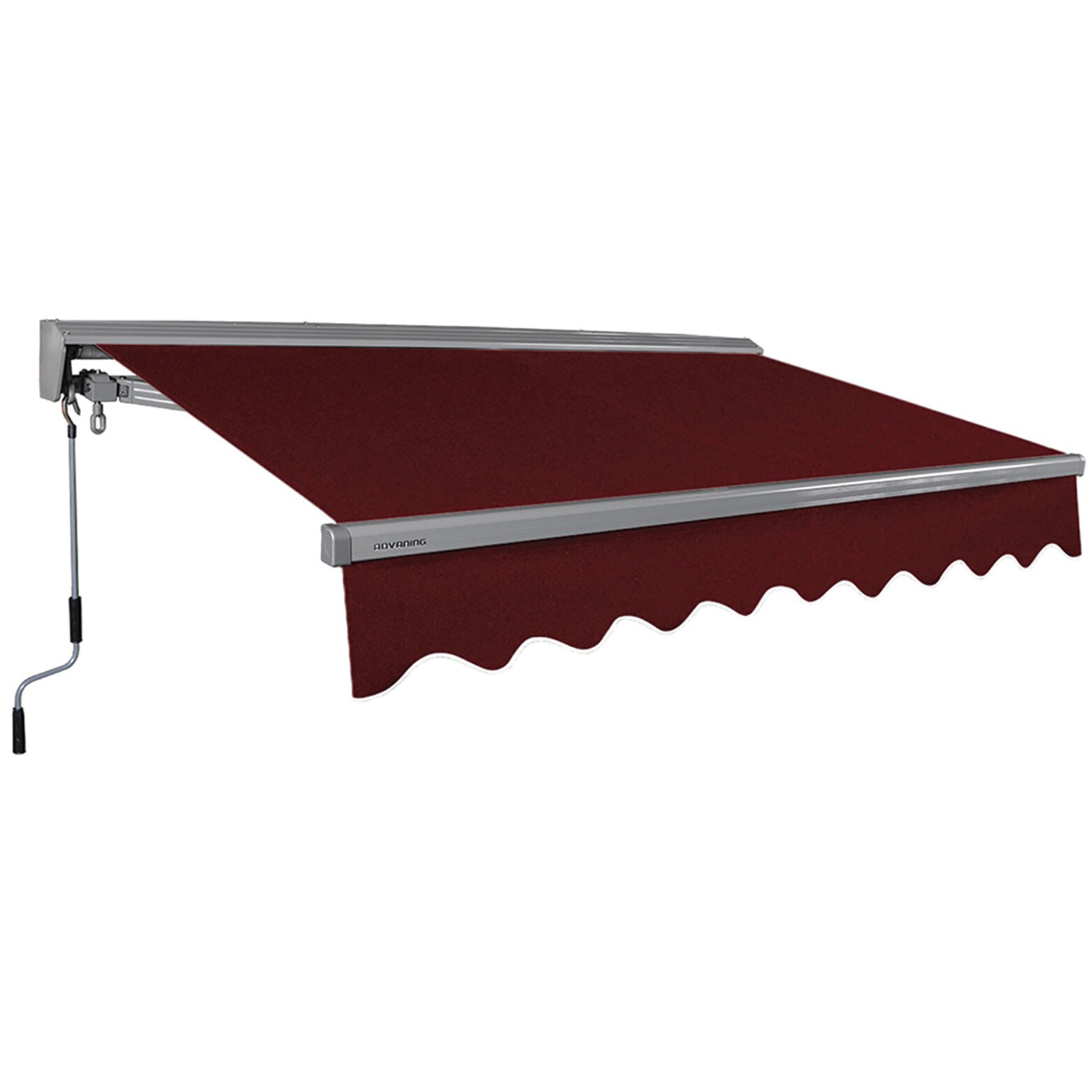 Advaning MA0807-A108H 98-Inches Wide x 79-Inches Projection x 10-Inches Height Fabric Gray Frame Solid Manual Retractable Patio Awning