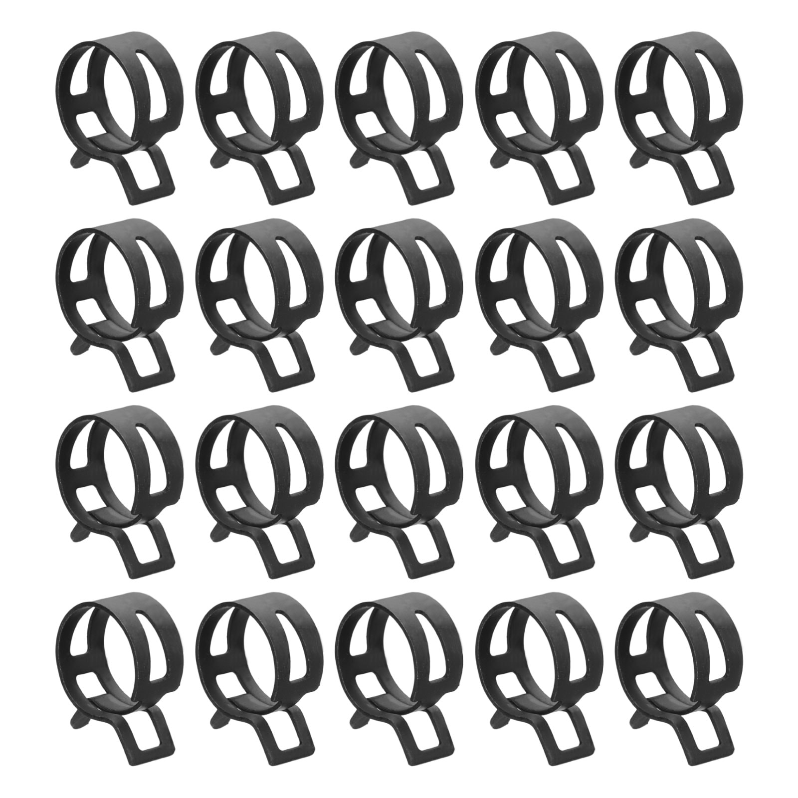 Harfington 20pcs Spring Band Type Hose Clamps 17mm Fuel Line Hose Spring Clip Silicone Vacuum Hose Pipe Clamp Low Pressure Tube Clip Fastener Black #S26051100UX9070