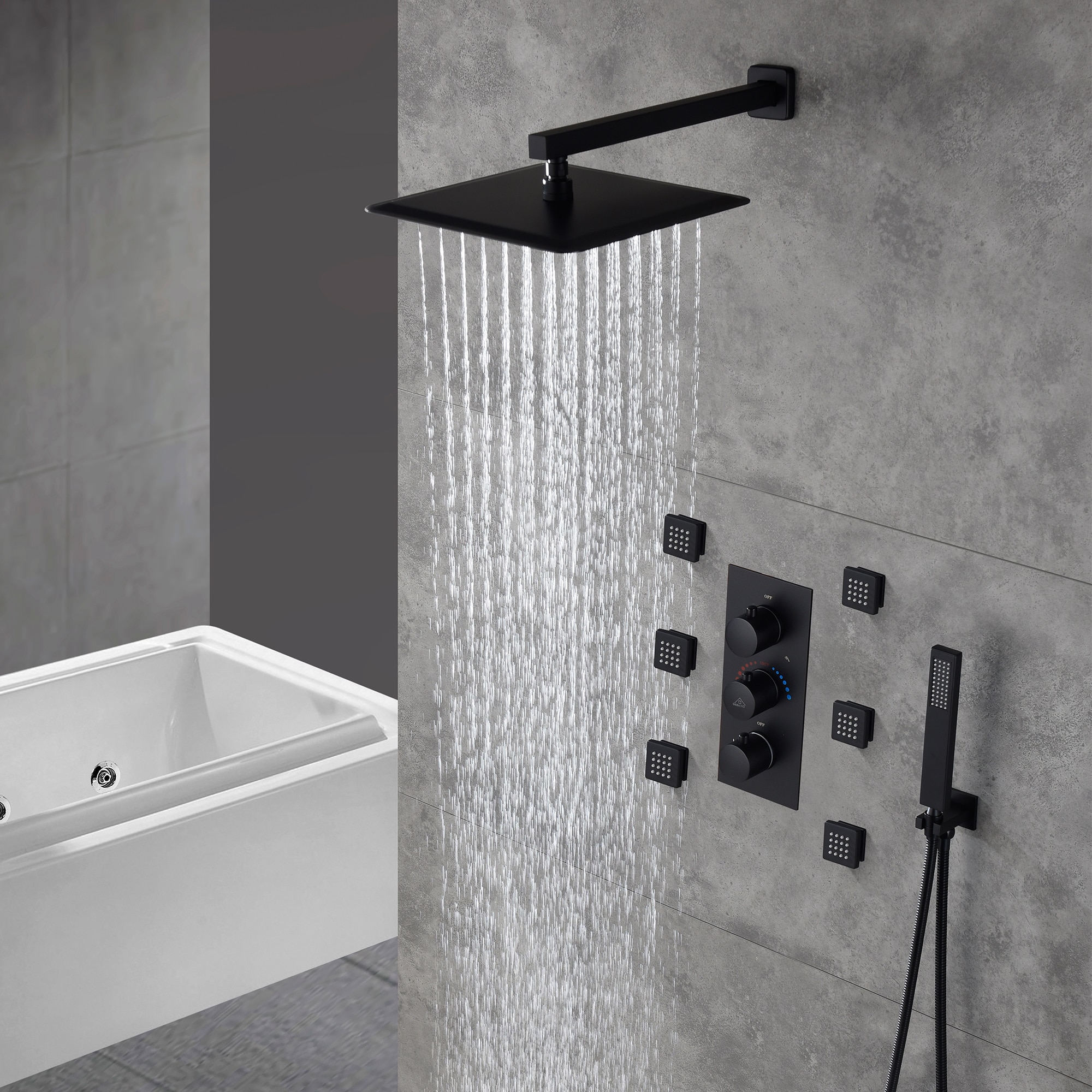 CASAINC M6001-A-12-MB Showerhead-Bar-Panels - View #3