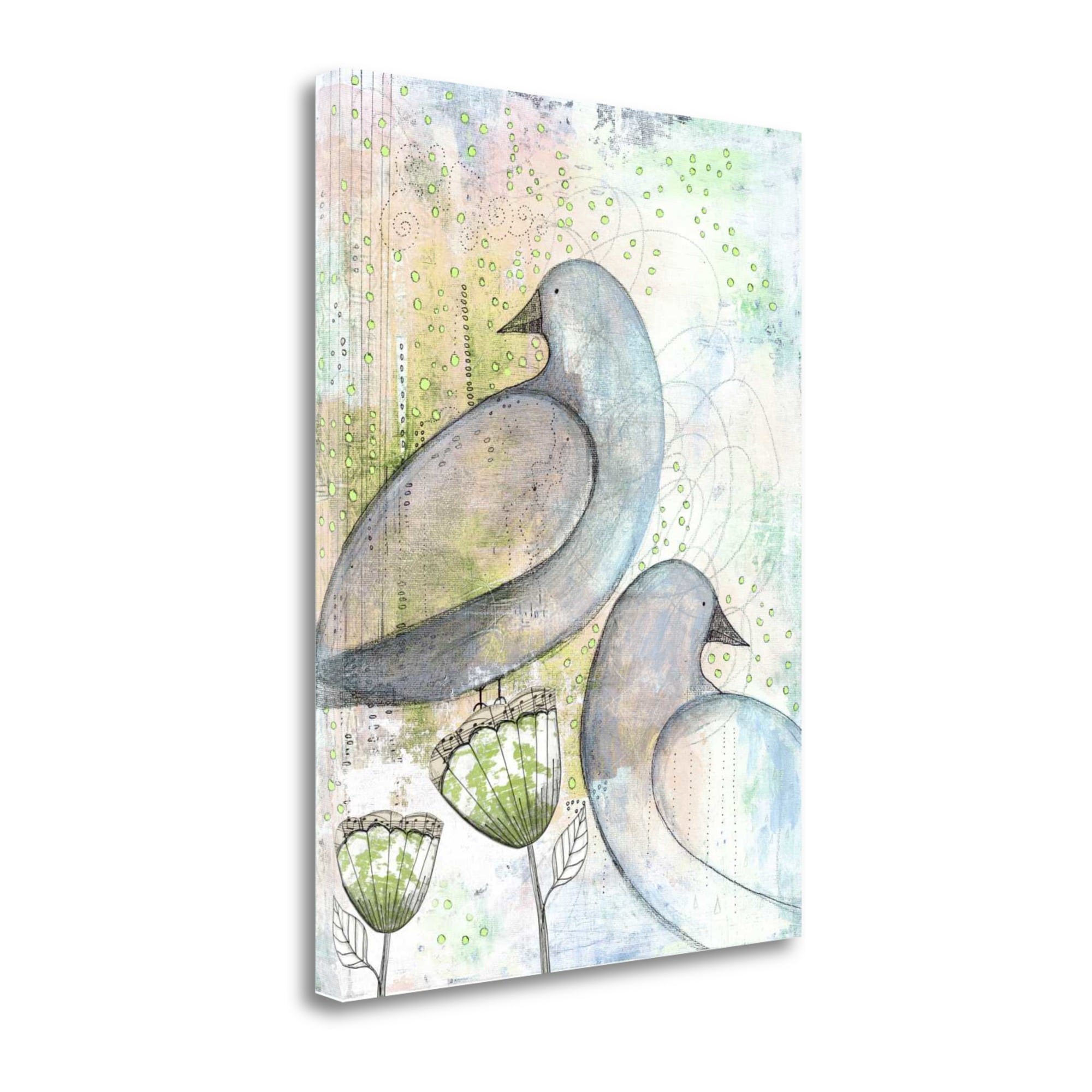 Tangletown Fine Art SBSO1025-1823C Two Birds Sarah Ogren 23-in H x 18-in W Animals Print on Canvas