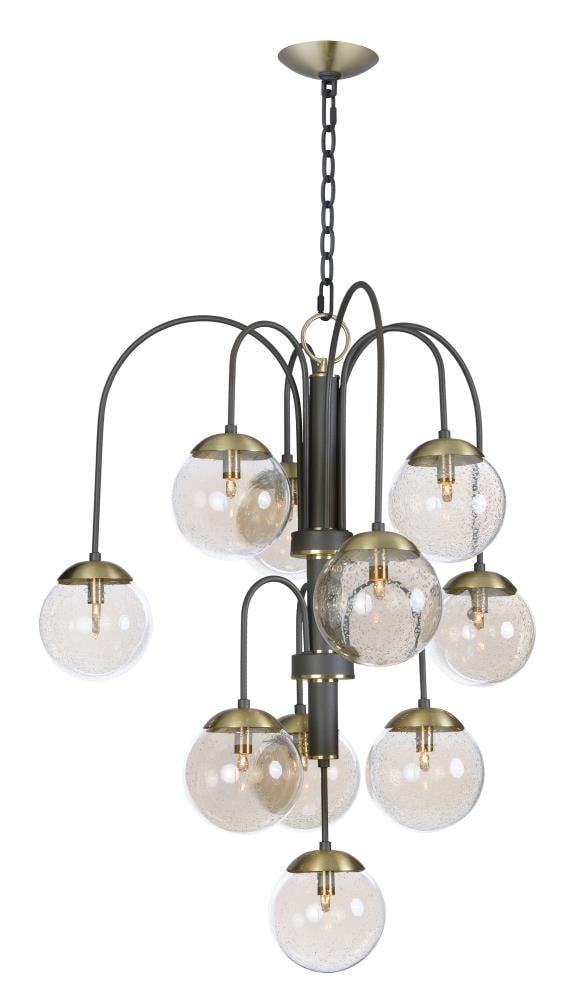 Maxim Lighting 20469TBGTBZSBR Reverb 10-Light Textured Bronze/Satin Brass Transitional Chandelier