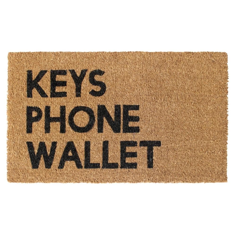 Coir Door Mat Entry Doormat Phone Wallet Keys 