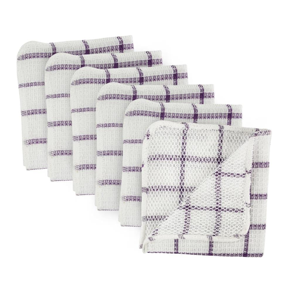 DII Set of 6 Purple Microfiber Scrubbing Dishcloths, 12 x 12-in, Cotton  Blend Cloth with Mesh Scrubbing Material in the Cleaning Cloths department  at