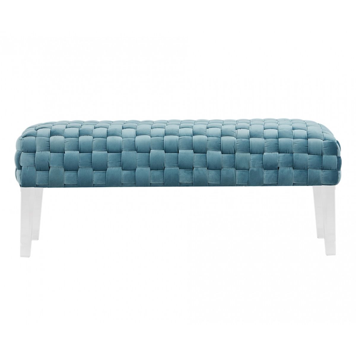 HomeRoots 376313 Valerie Modern Blue Accent Bench 50-in x 19-in x 20-in