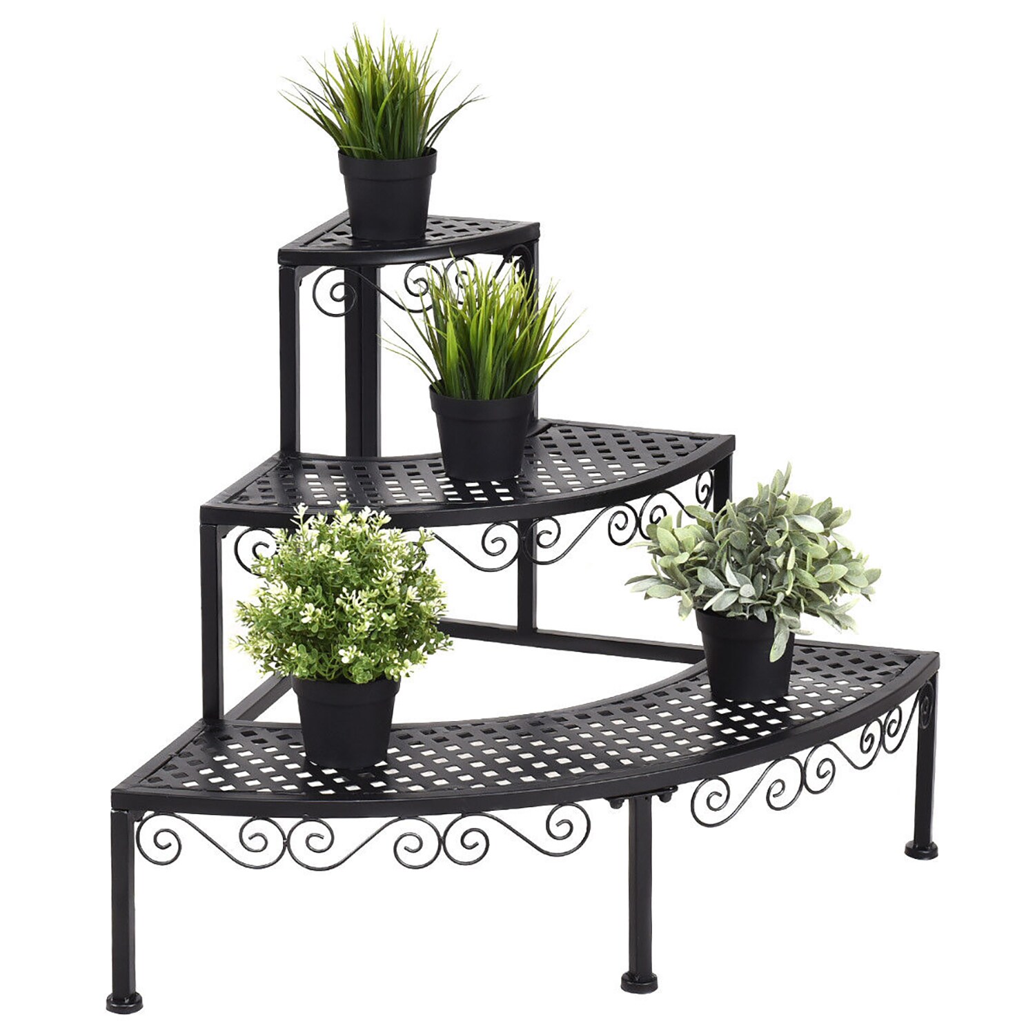 23.6 Black Plant Pot Indoor Modern Metal Planter with Stand for Living Room