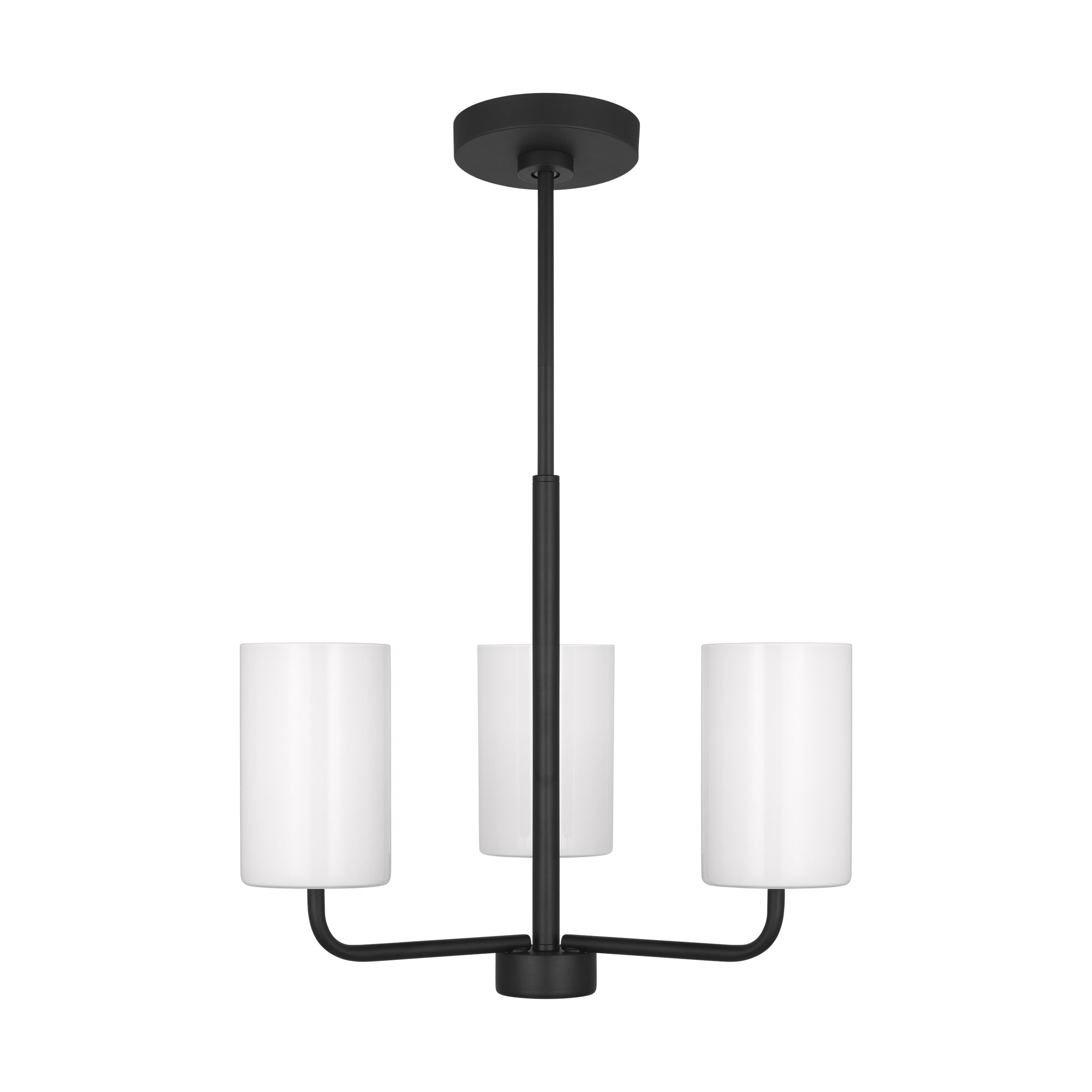 Generation Lighting GLC1003MBK Rhett 3 -Light Black Modern/contemporary For Use in Dining Rooms, Foyers, Living Rooms Chandelier
