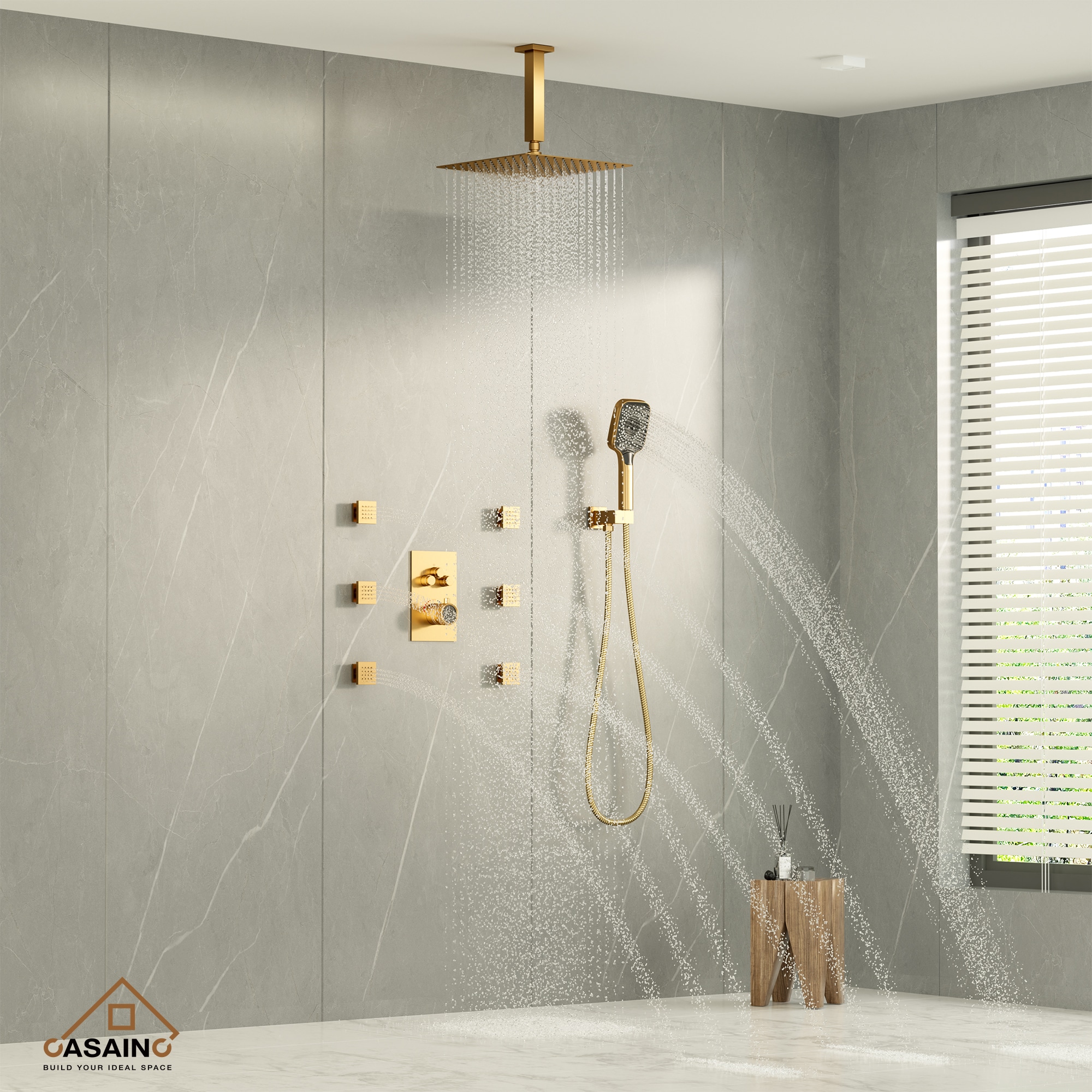 CASAINC CS6221-12BG Showerhead-Bar-Panels - View #2