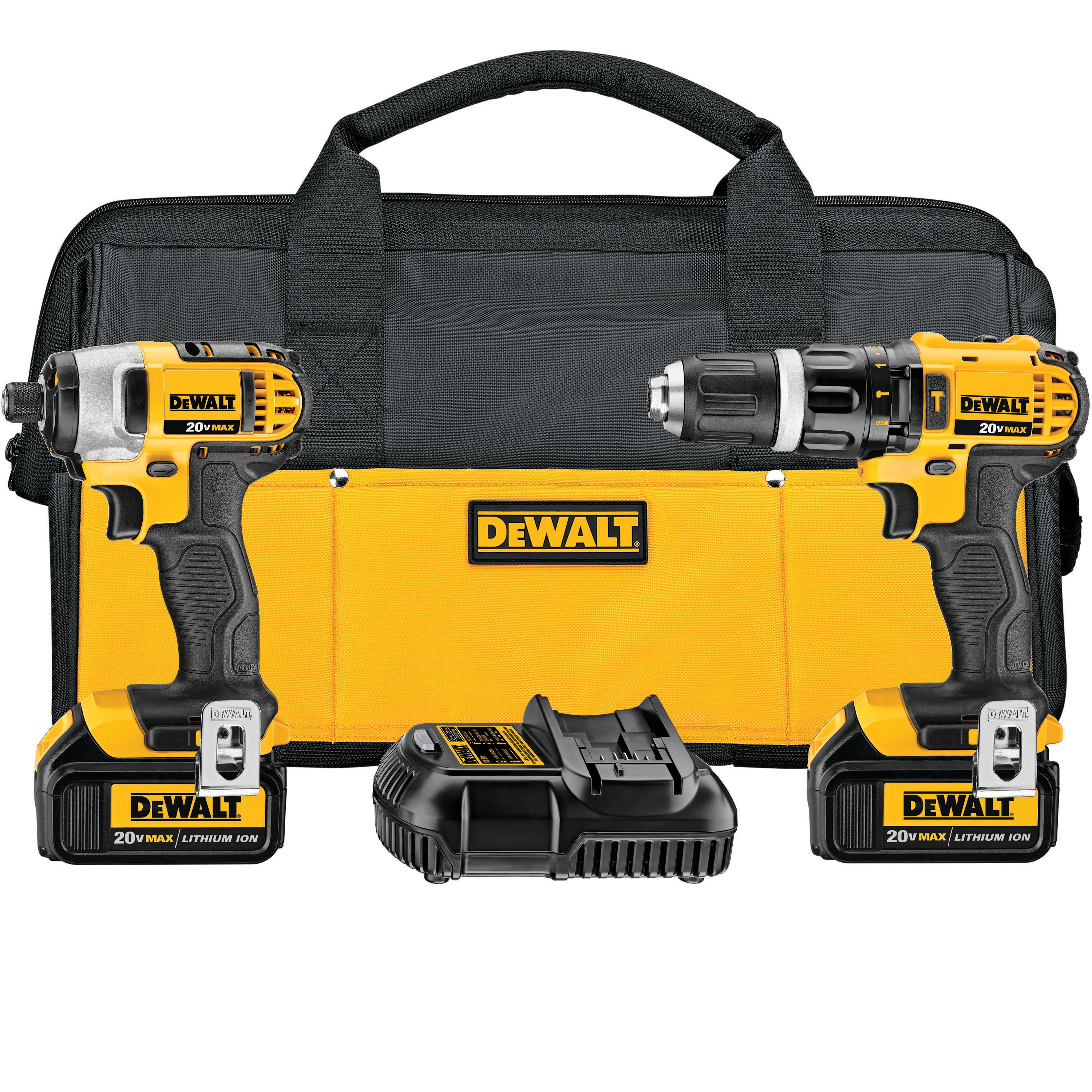 DEWALT DCK285L2 XR 2-Tool 20-Volt Max Power Tool Combo Kit with Soft Case (2-Batteries and charger Included)