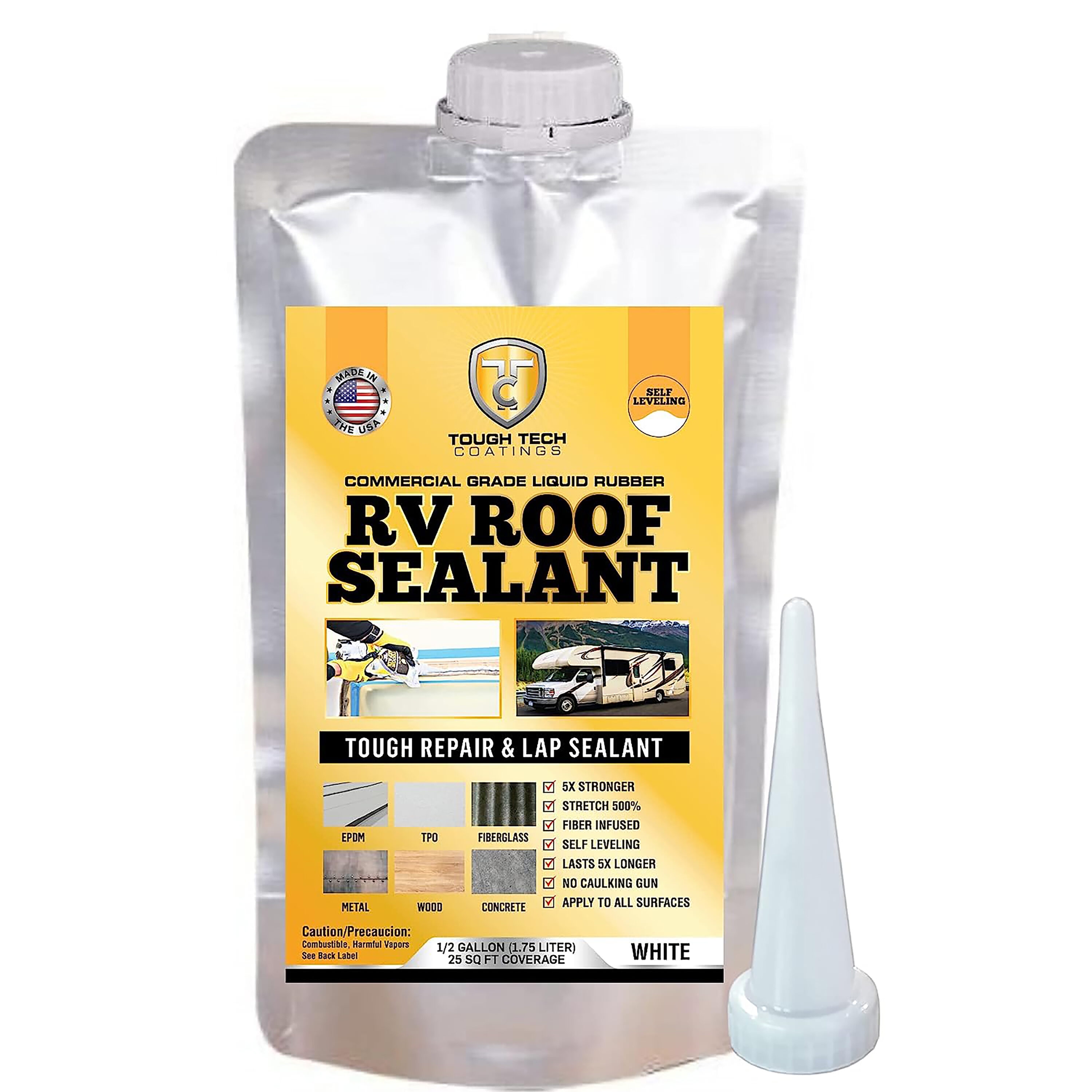 Tough Tech LG-TTTR1Q RV 1-quart White Solvent-based Reflective Roof Coating (Limited Lifetime Warranty)