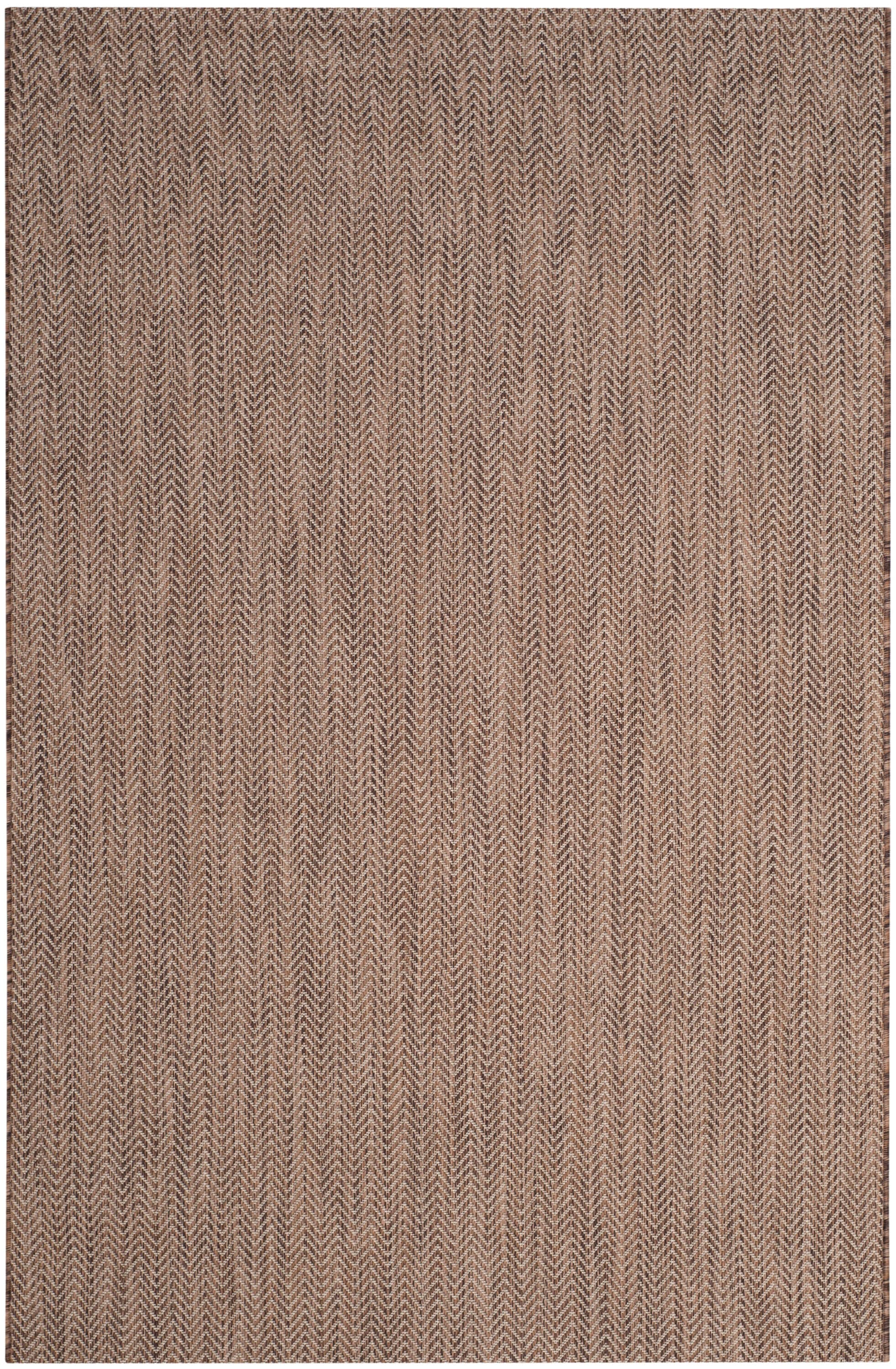 Safavieh CY8022-36321-6 Courtyard Newtown 7 x 10 (ft) Loomed Polypropylene Brown/Beige Rectangular Indoor/Outdoor Chevron Coastal Area rug