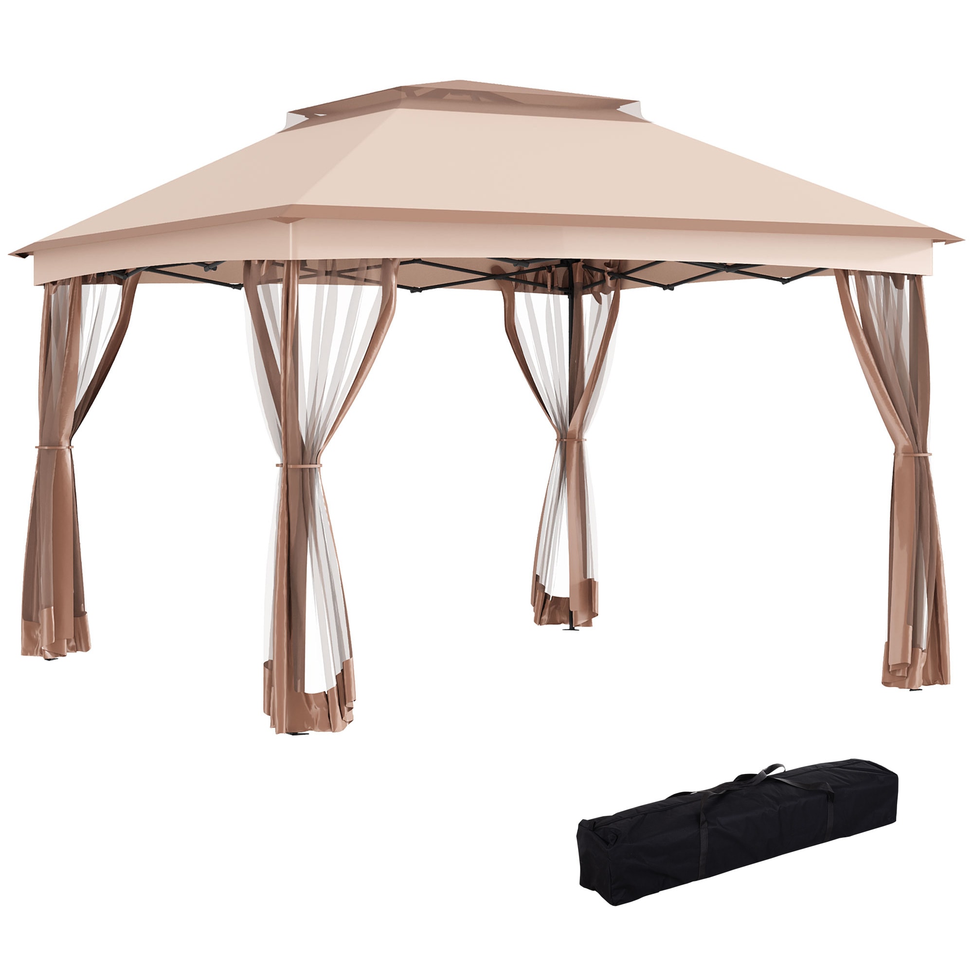 Damerin Z-GA19 11-ft x 11-ft Brown Square Semi-permanent Hardtop Steel Roof