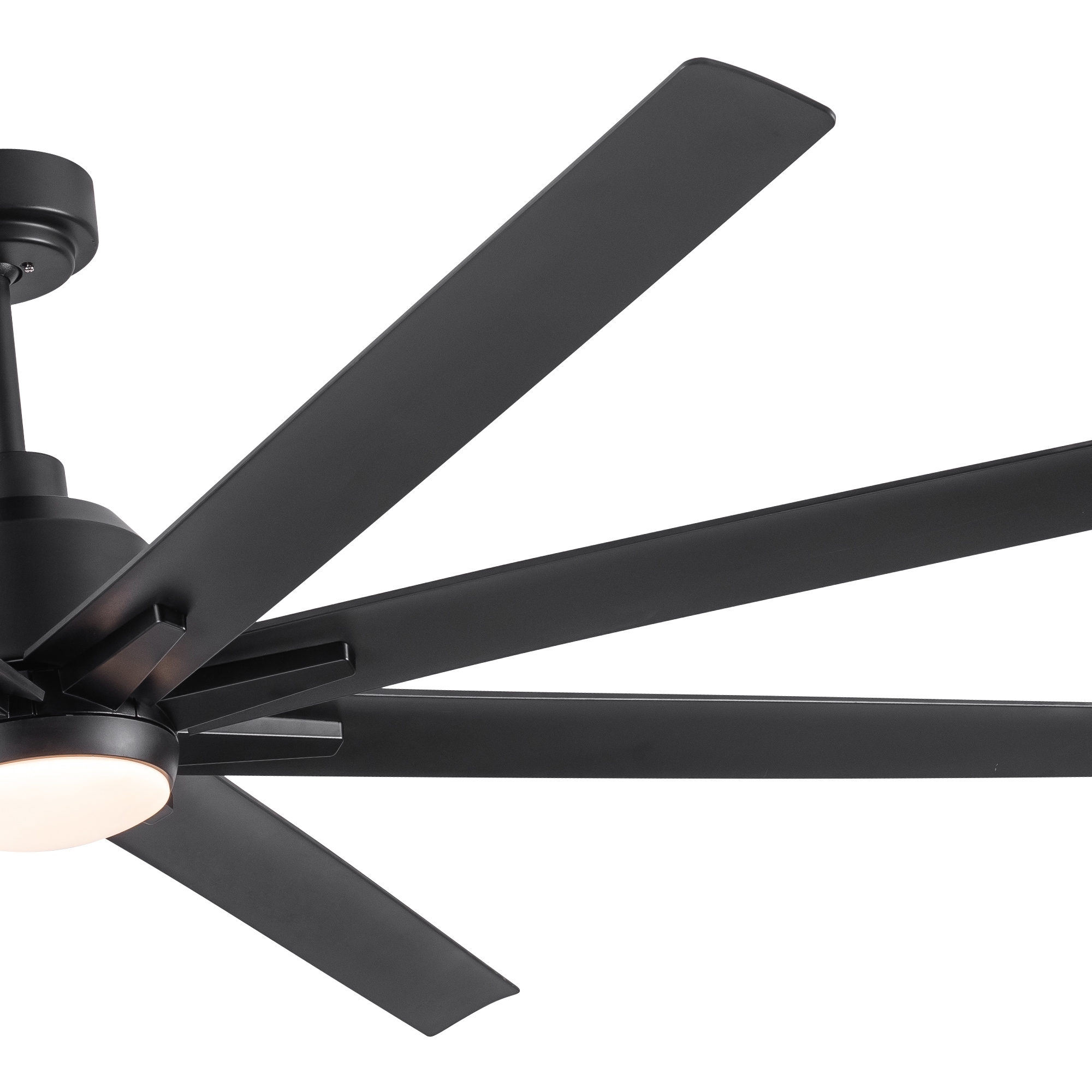 Heekcaa 72-Inch Black Matte Ceiling Fan with Remote and LED Light