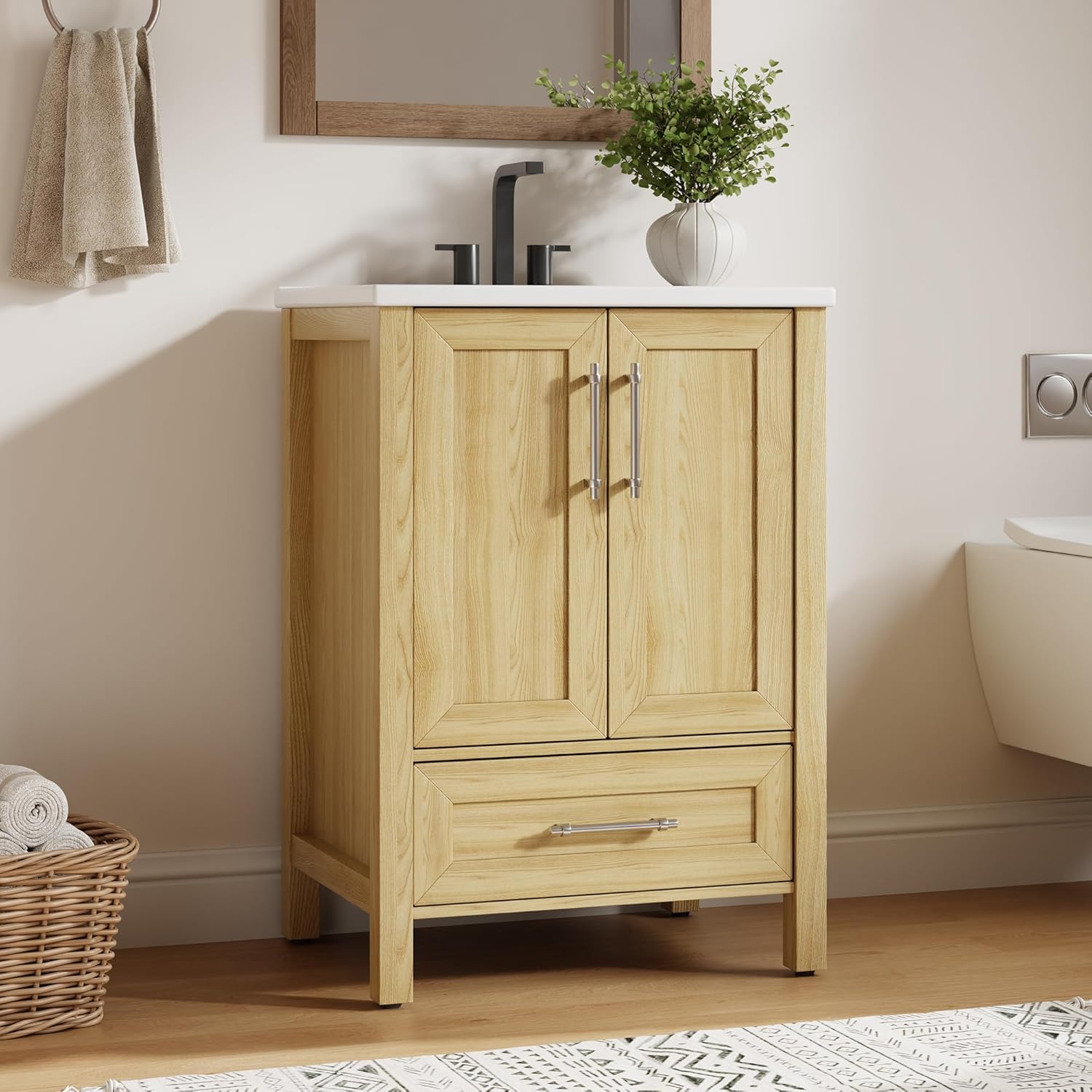 Vani (✿˘︶˘*）　♪ Garvee 24 inch Bathroom Vanity with Sink Freestanding Bathroom