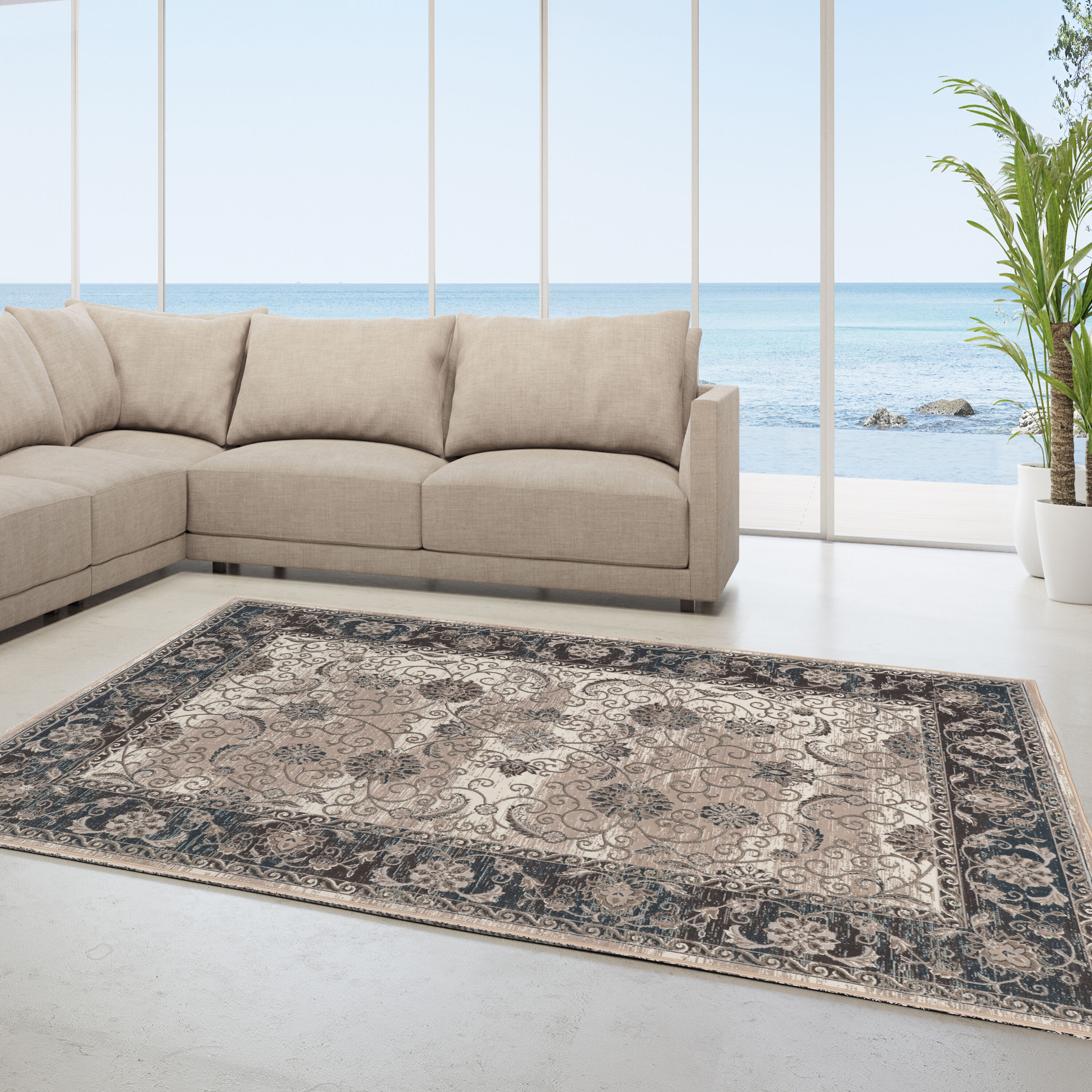 Linon Home Decor Maris 3' X 5' Indoor/Outdoor Washable Rug 