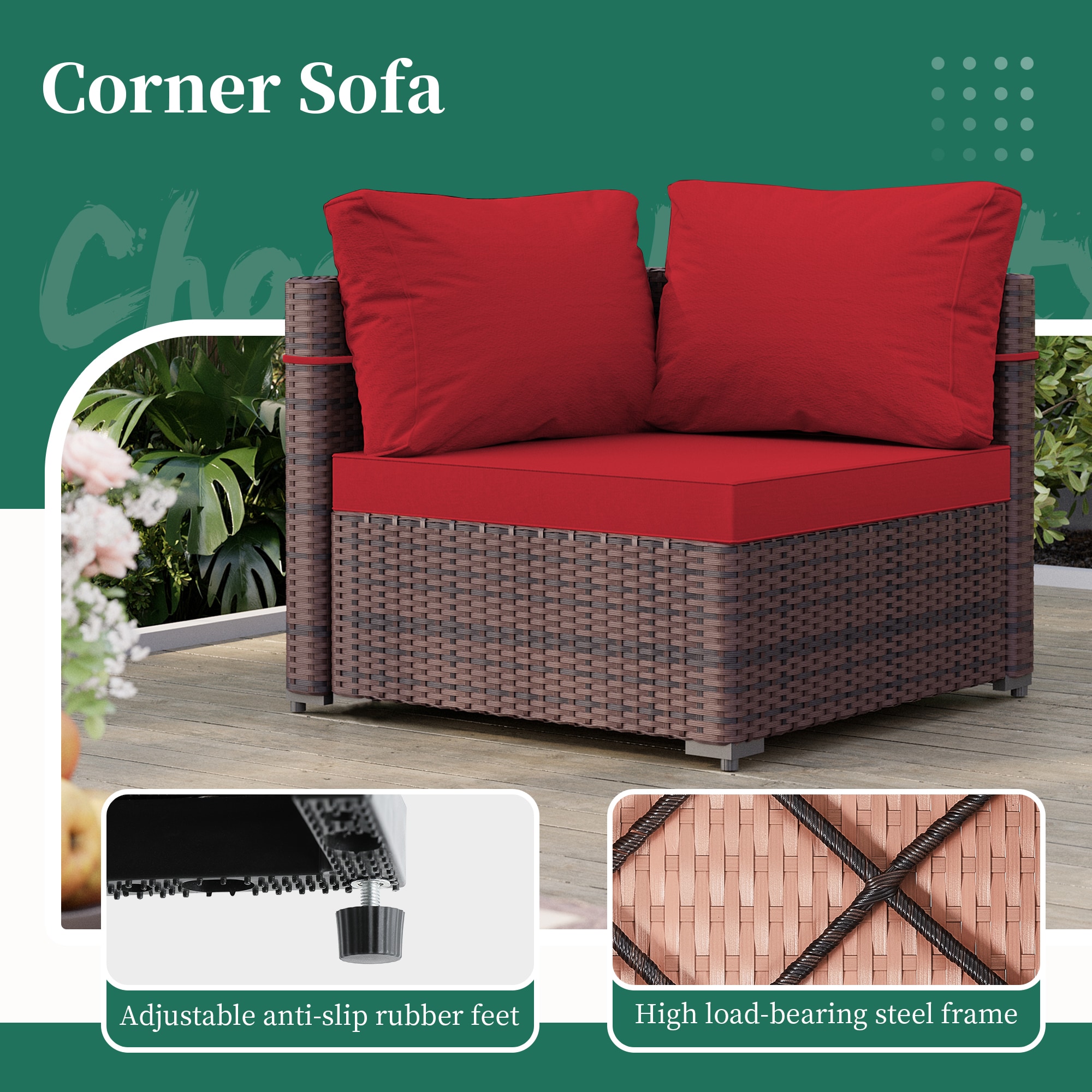 UPHA TBSF-ABC-RED Patio-Conversation-Sets - View #4