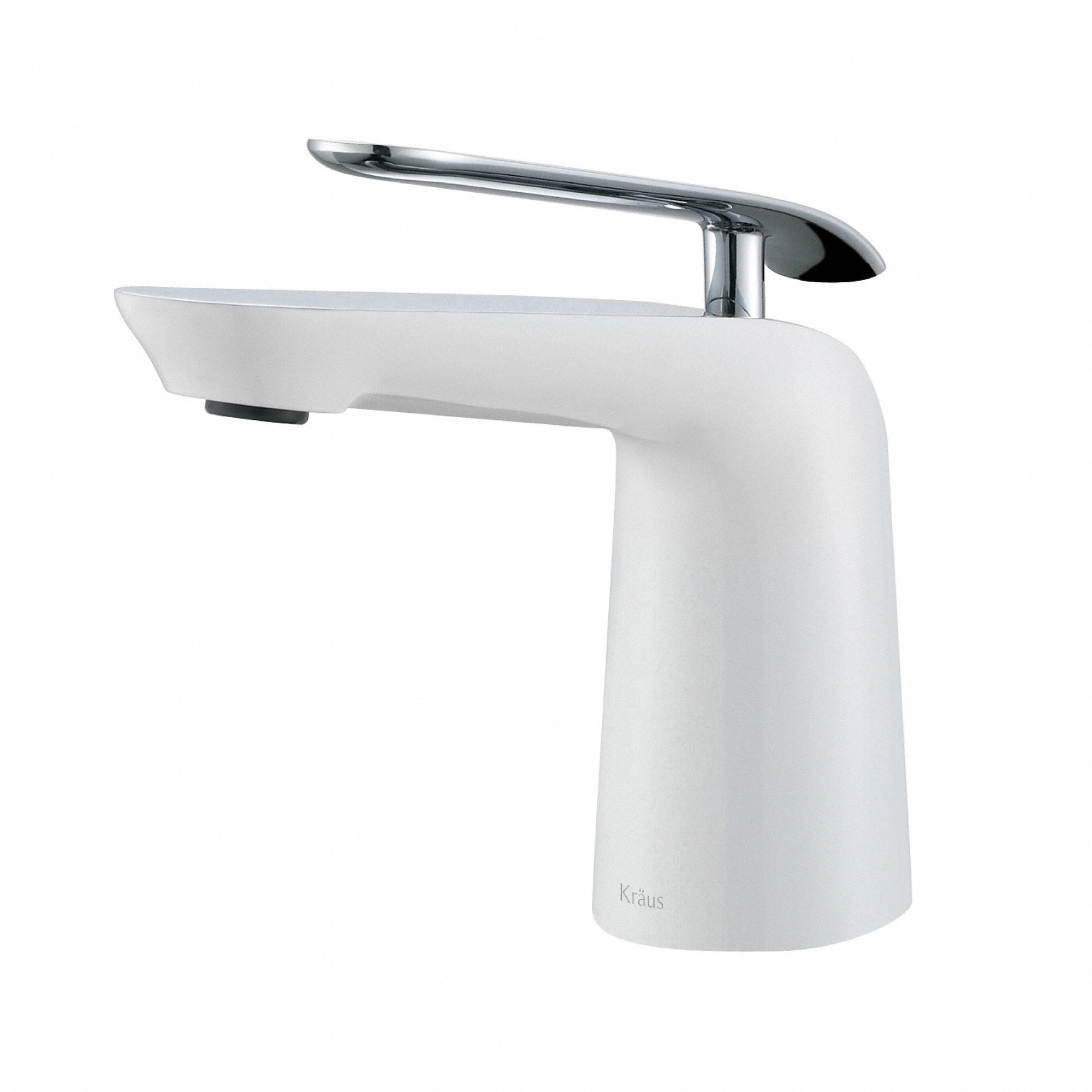 Kraus FUS-1821CH-WH Seda Chrome-White 1-Handle Single Hole WaterSense Bathroom Sink Faucet with Drain