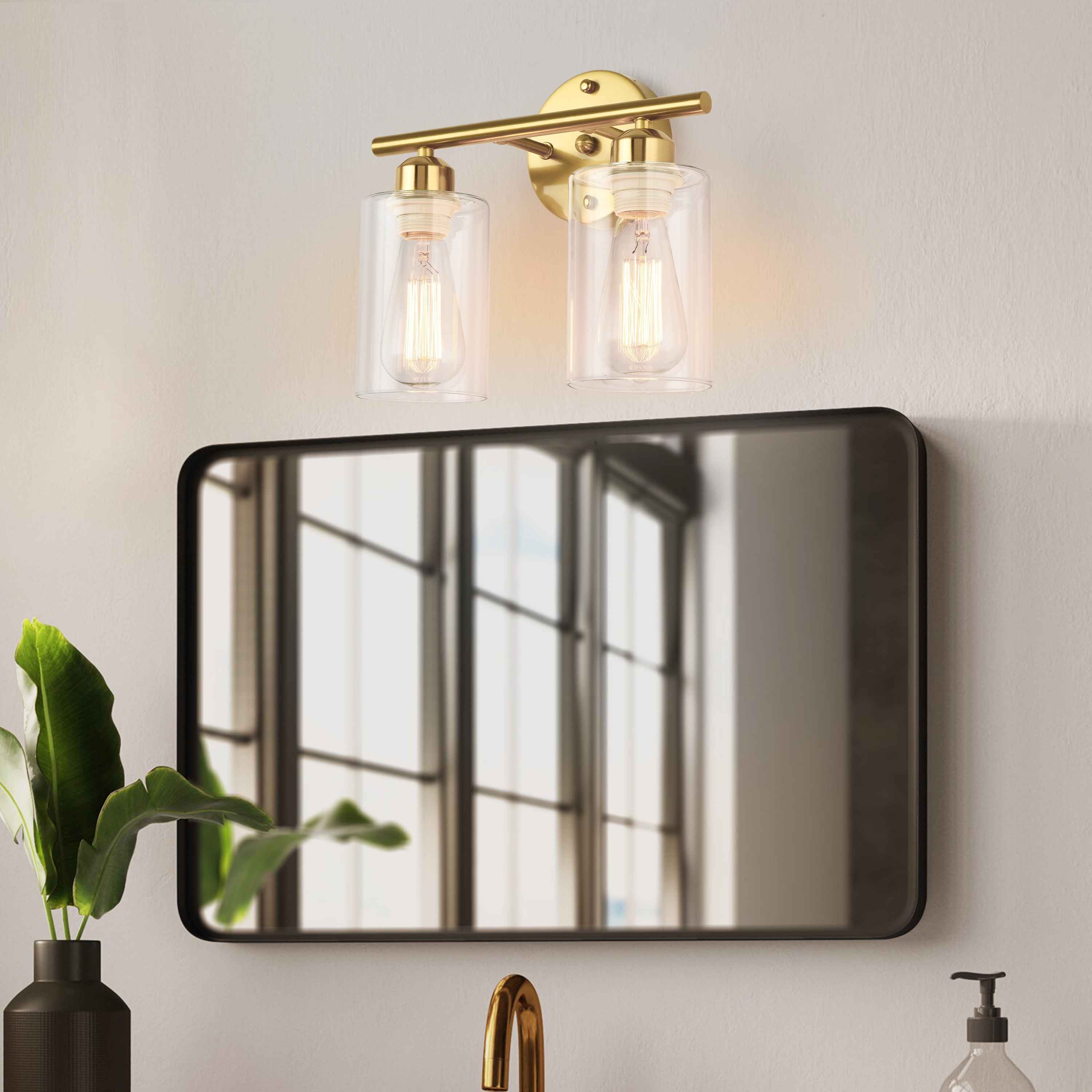 GoYeel ZW023GL02 12.99-in 2 -Light Gold Modern/contemporary Vanity light