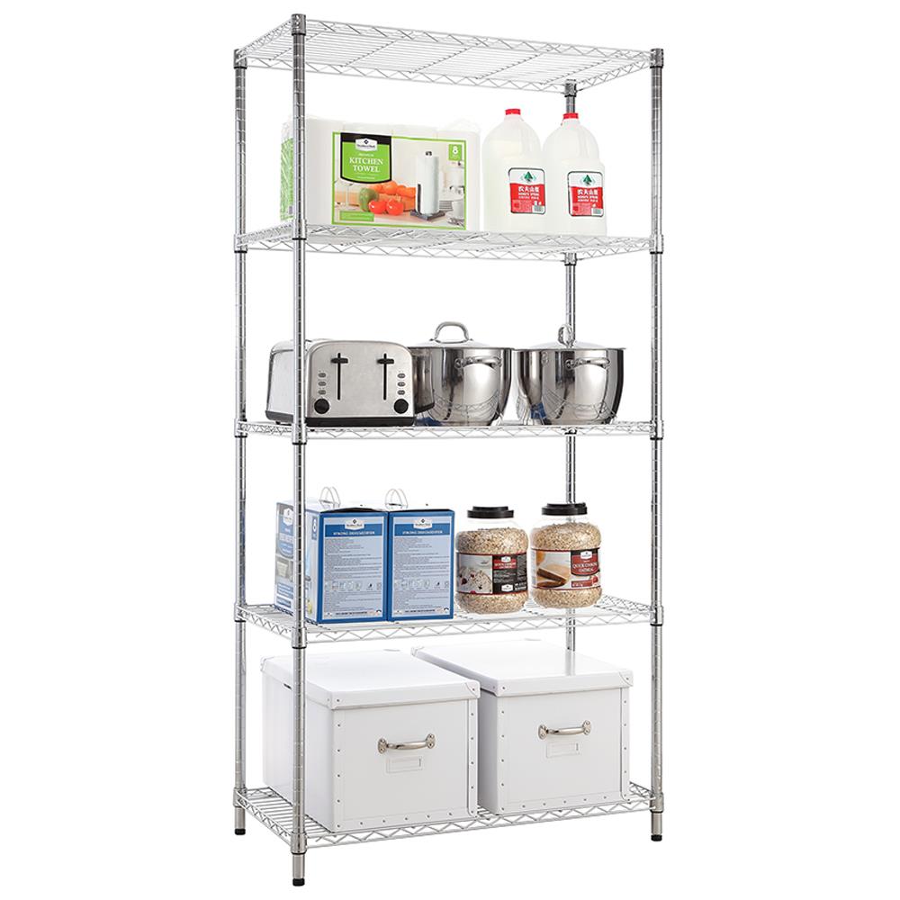 MZG 18-in D x 36-in W x 72-in H 5-Tier Steel Utility Shelving Unit at ...