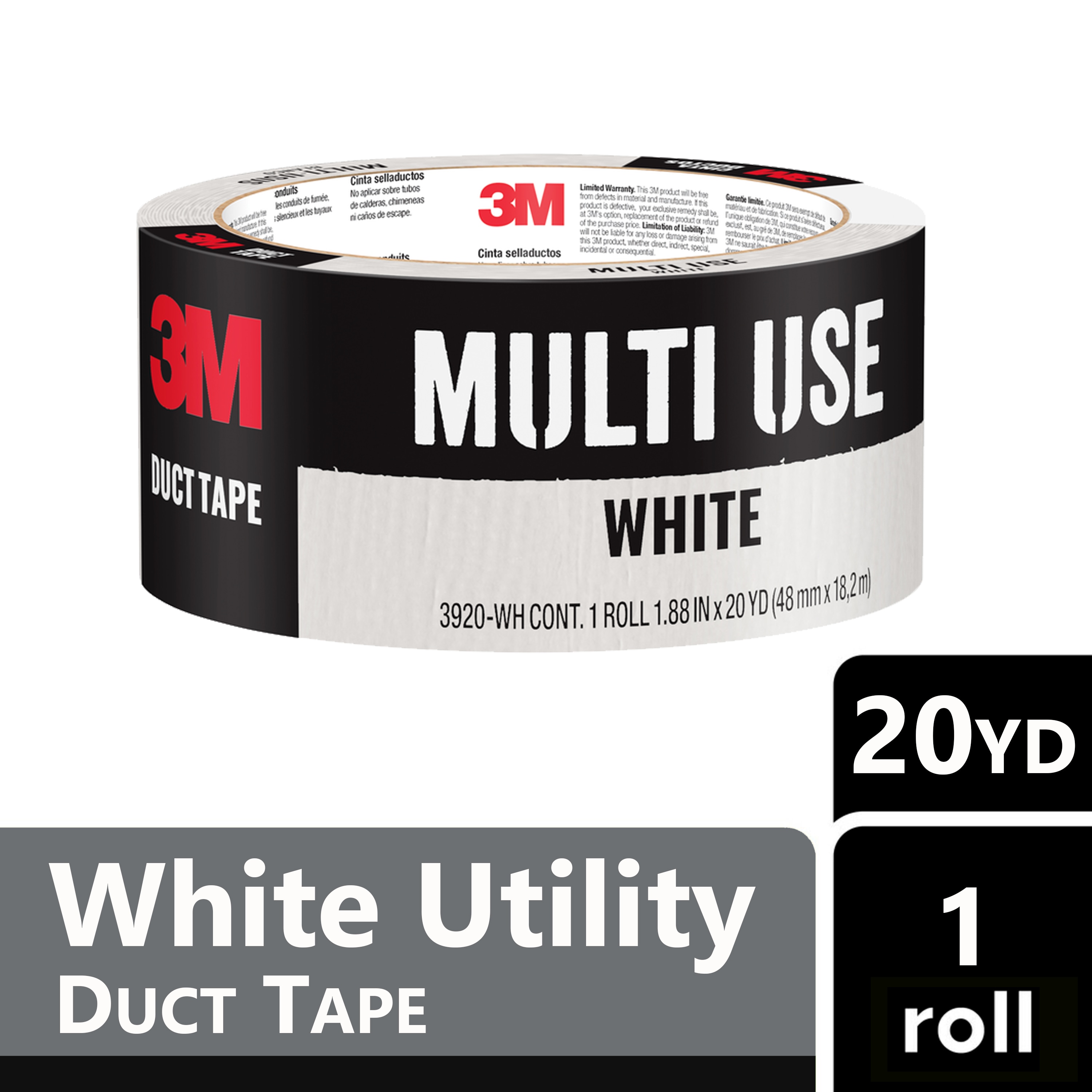 White Masking Tape 1 X 55 Yard Roll 