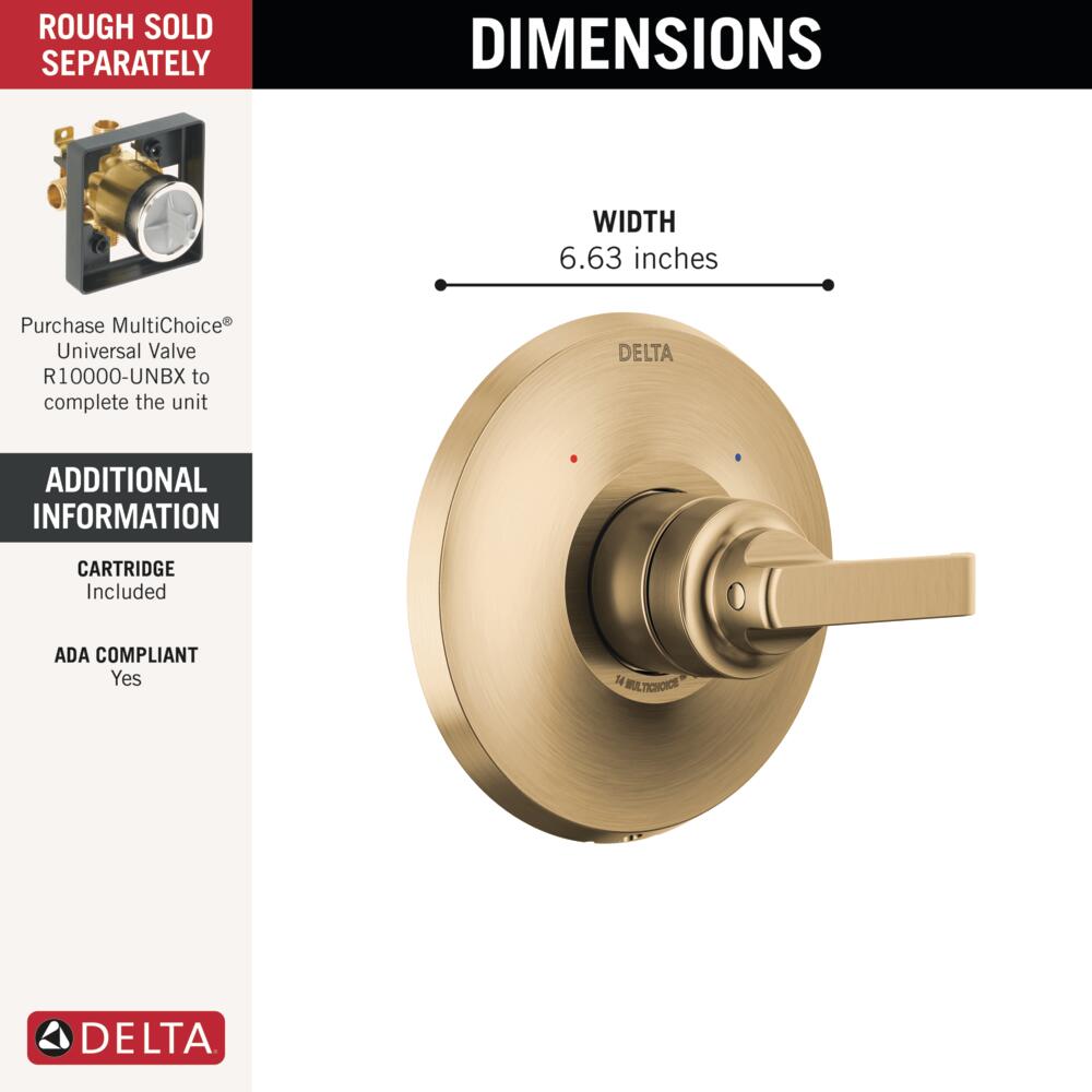 Delta T14089-CZ-PR Bath-Shower-Facc - View #3
