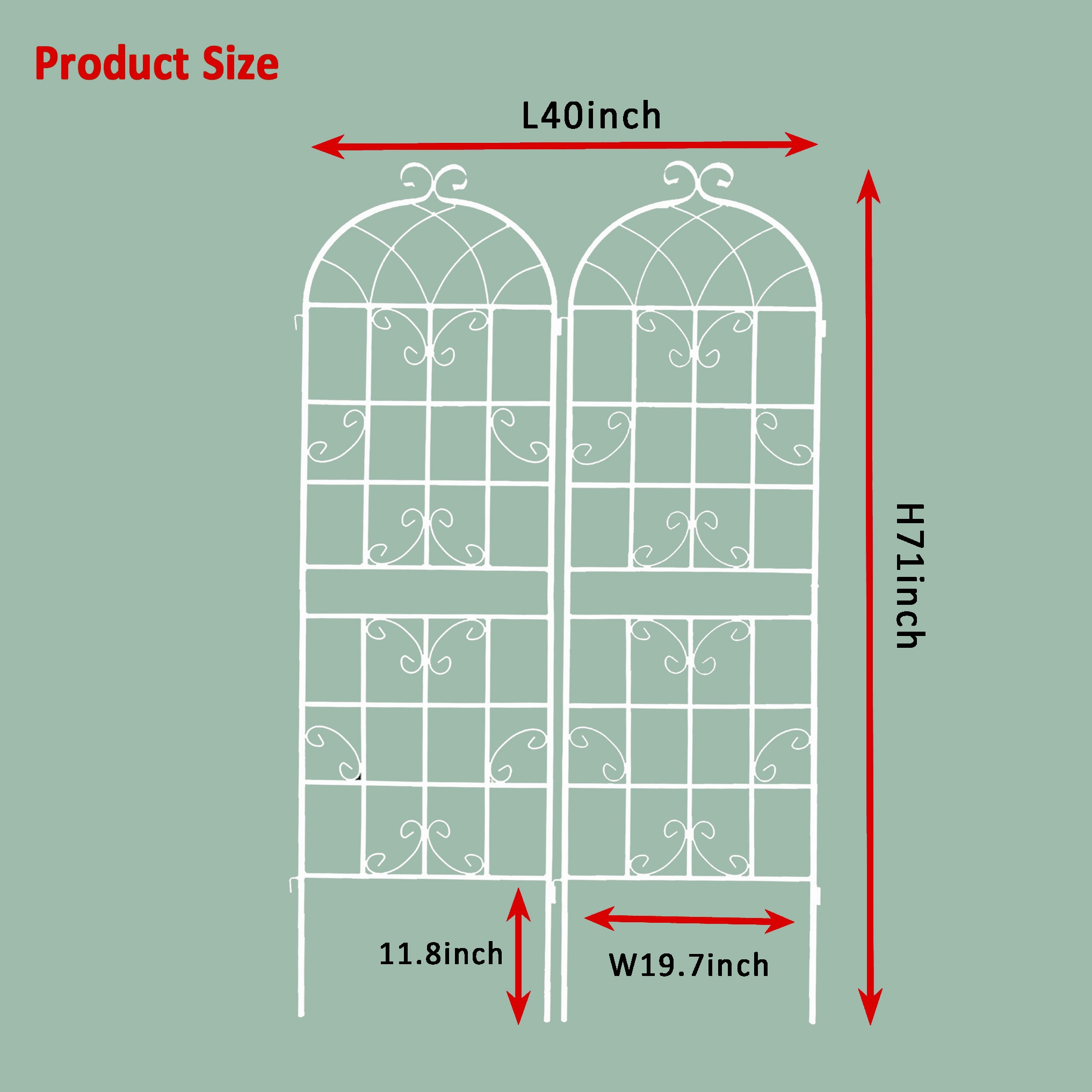 Kahomvis GDLIFE-QPT2-428 Garden-Trellis - View #2