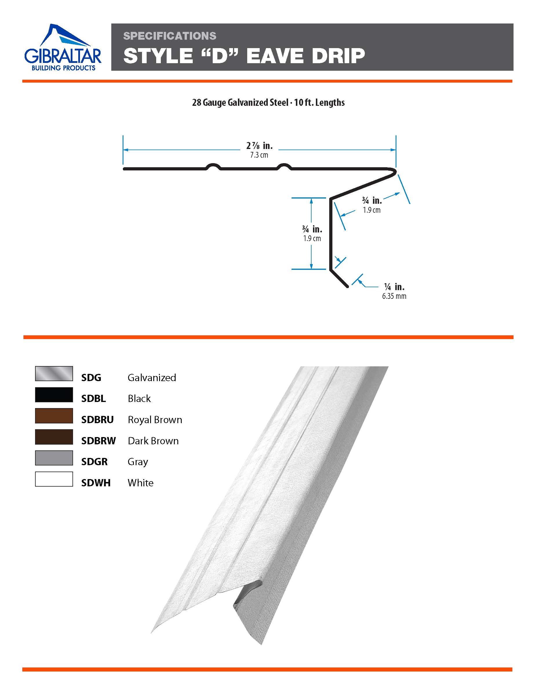 Gibraltar Building Products SDWH Drip-Edges - View #7